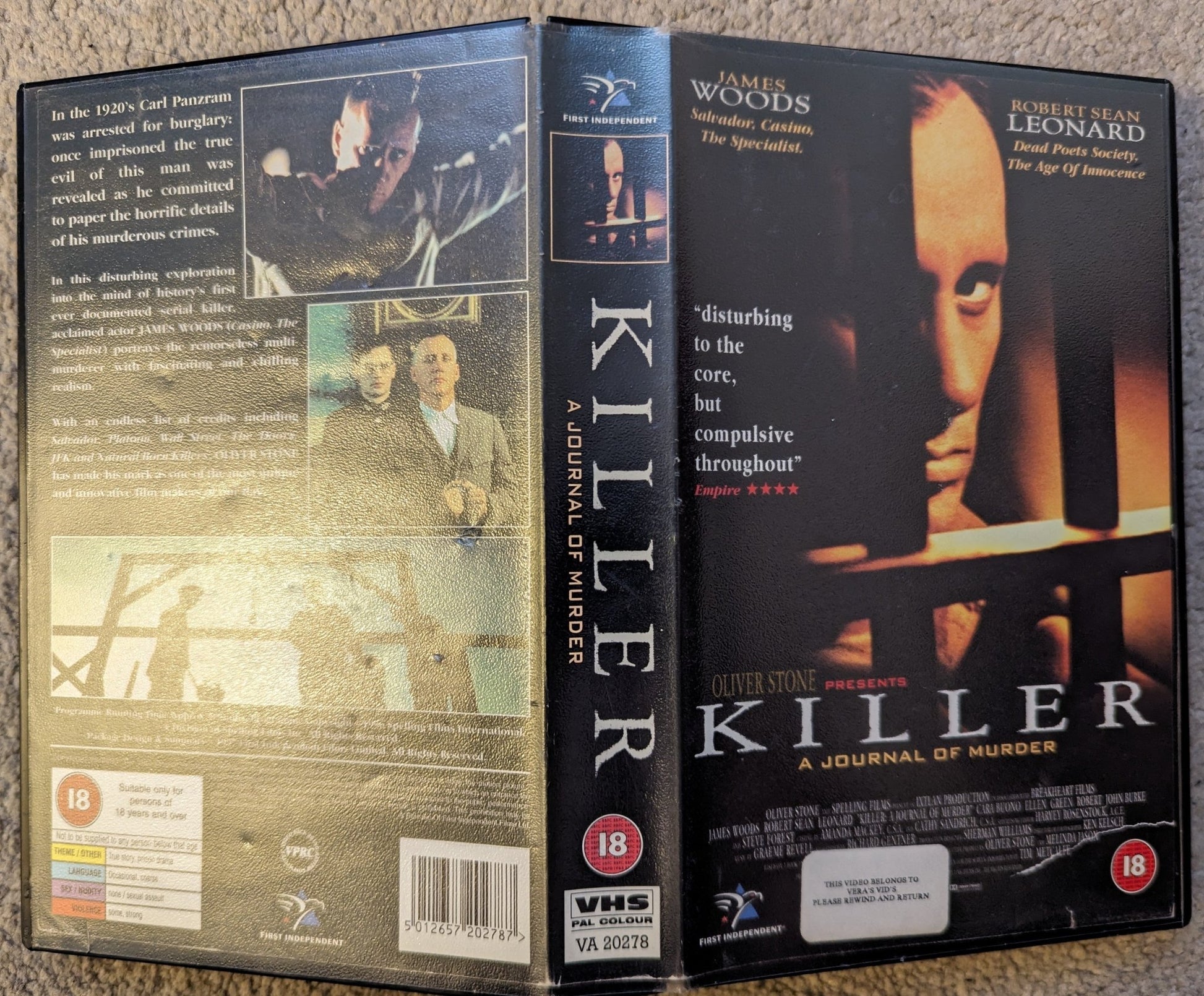 Killer A Journal Of Murder (1997) VHS Video Ex Rental - Flippin Retro Video Shop