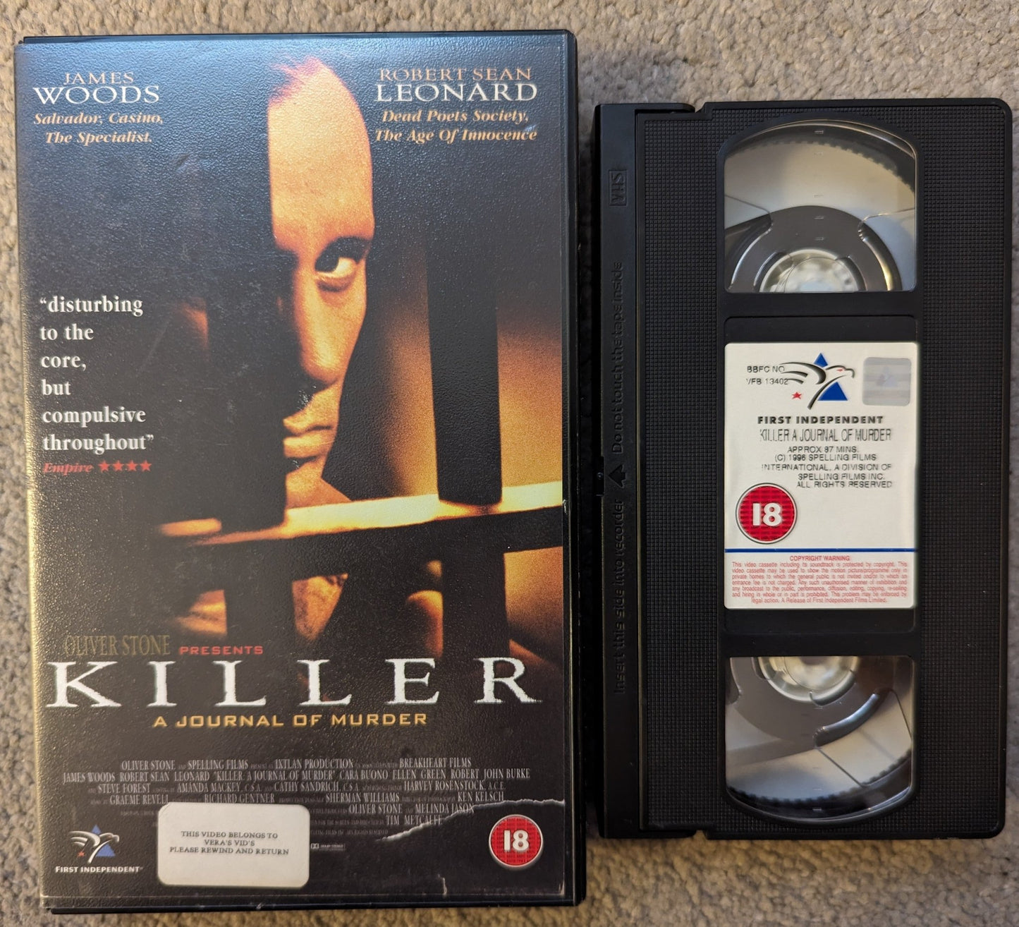 Killer A Journal Of Murder (1997) VHS Video Ex Rental - Flippin Retro Video Shop