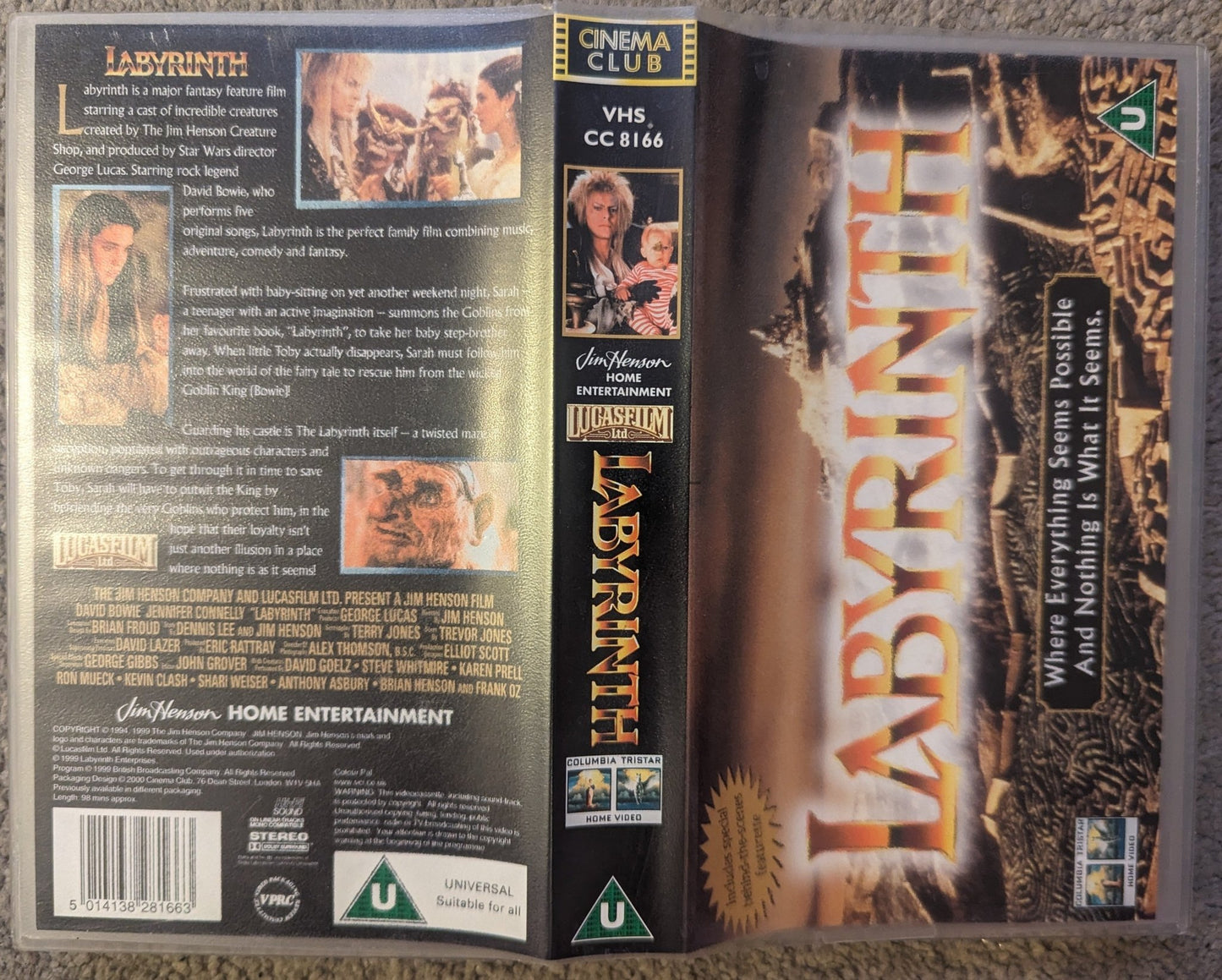 Labyrinth (1986) VHS Video Cinema Club - Flippin Retro Video Shop