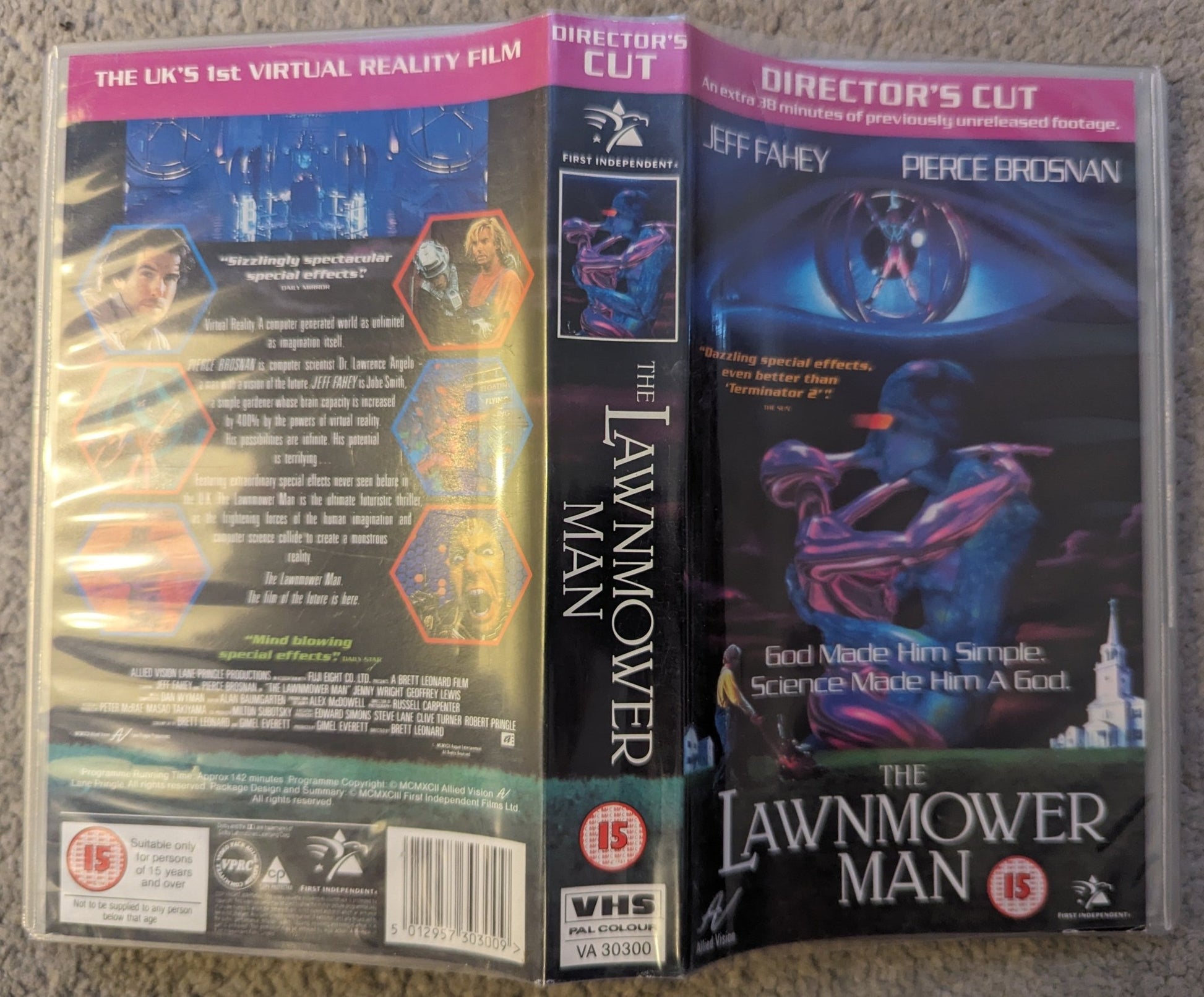 Lawnmower Man Directors Cut (1992) VHS Video - Flippin Retro Video Shop