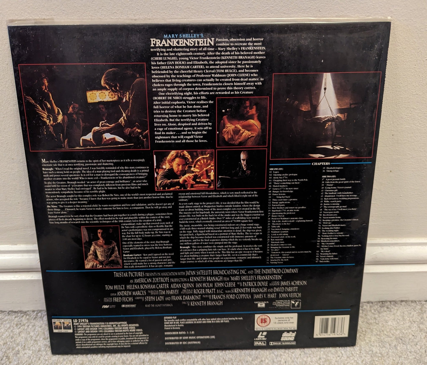 Mary Shelley's Frankenstein (1994) Laserdisc NTSC - Flippin Retro Video Shop