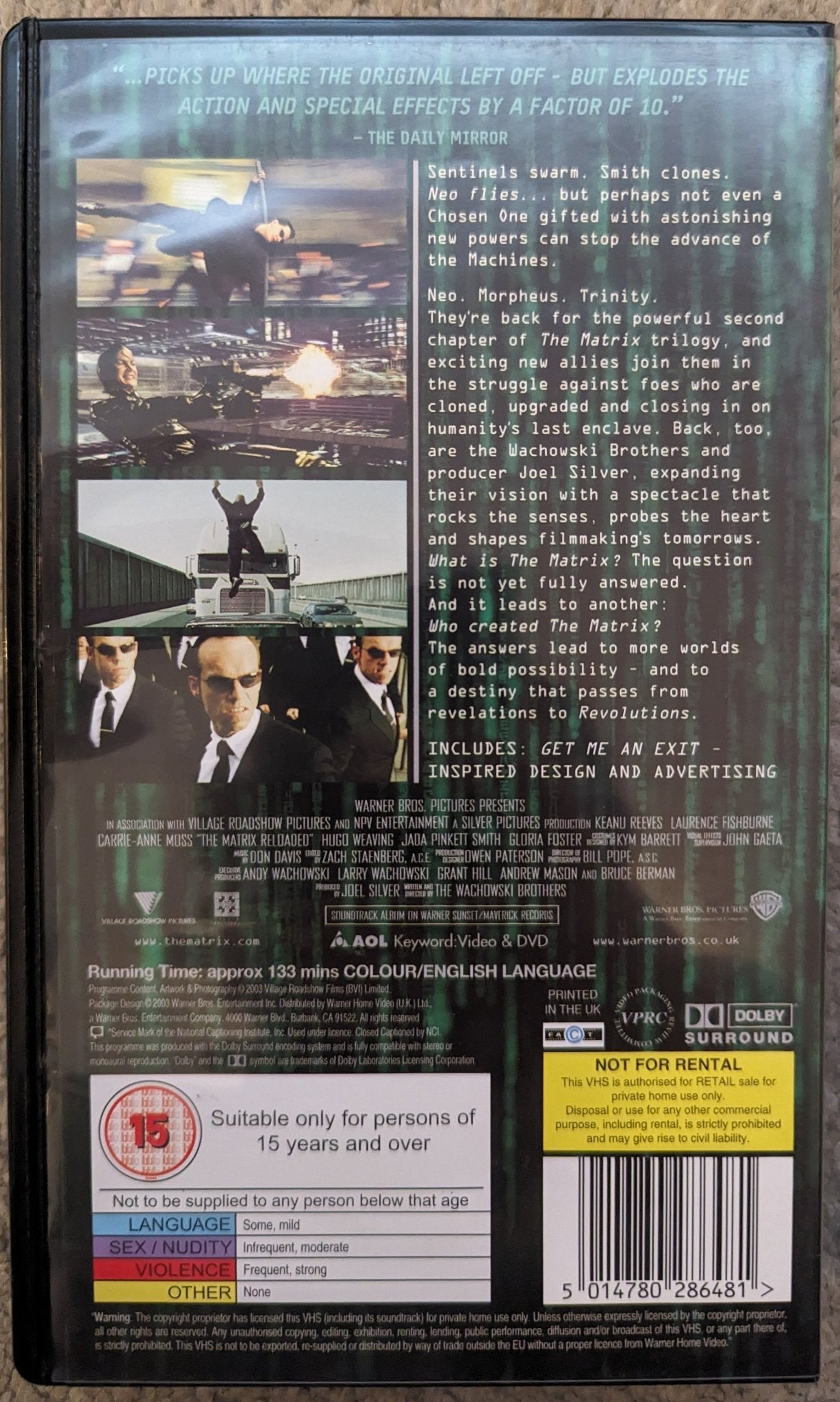 Matrix Reloaded (2003) VHS Video *Sealed* - Flippin Retro Video Shop