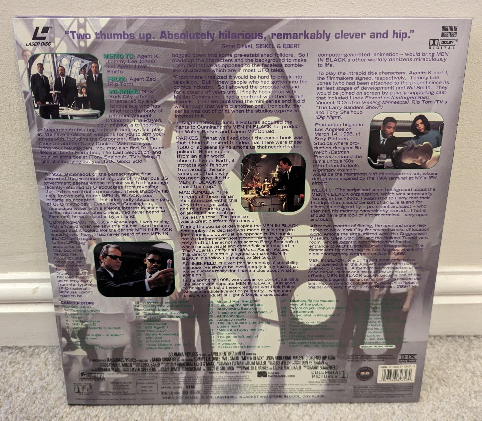 Men In Black (1997) Laserdisc NTSC - Flippin Retro Video Shop