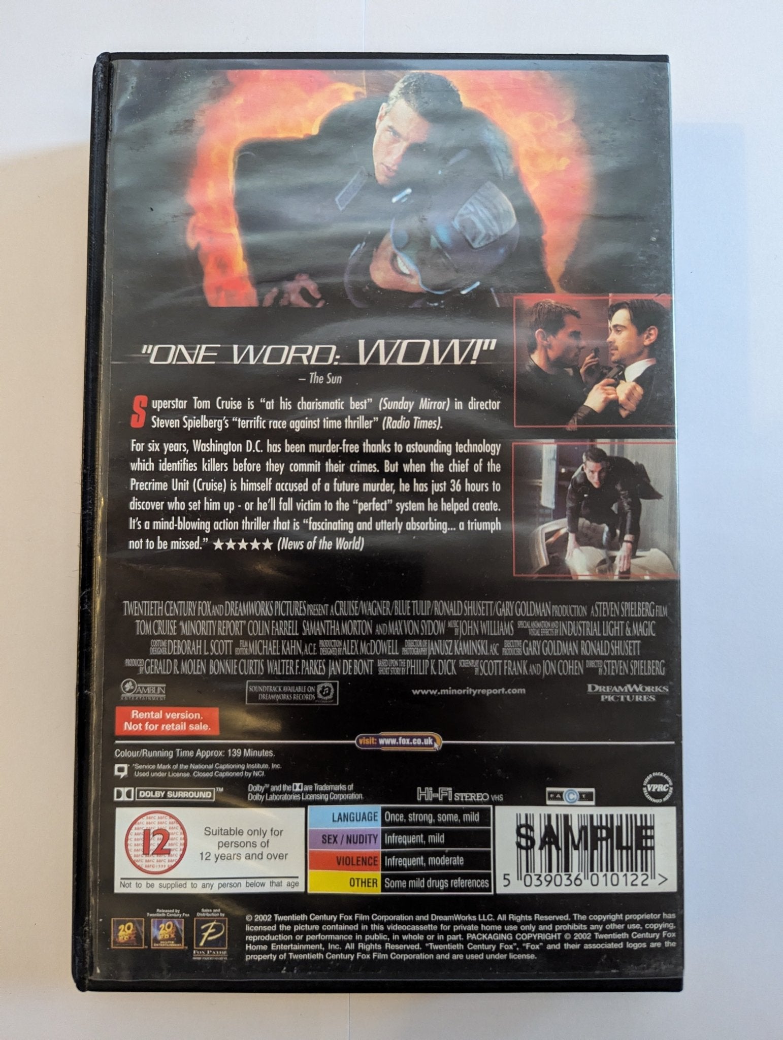 Minority Report (2002) VHS Video Ex Rental SAMPLE - Flippin Retro Video Shop