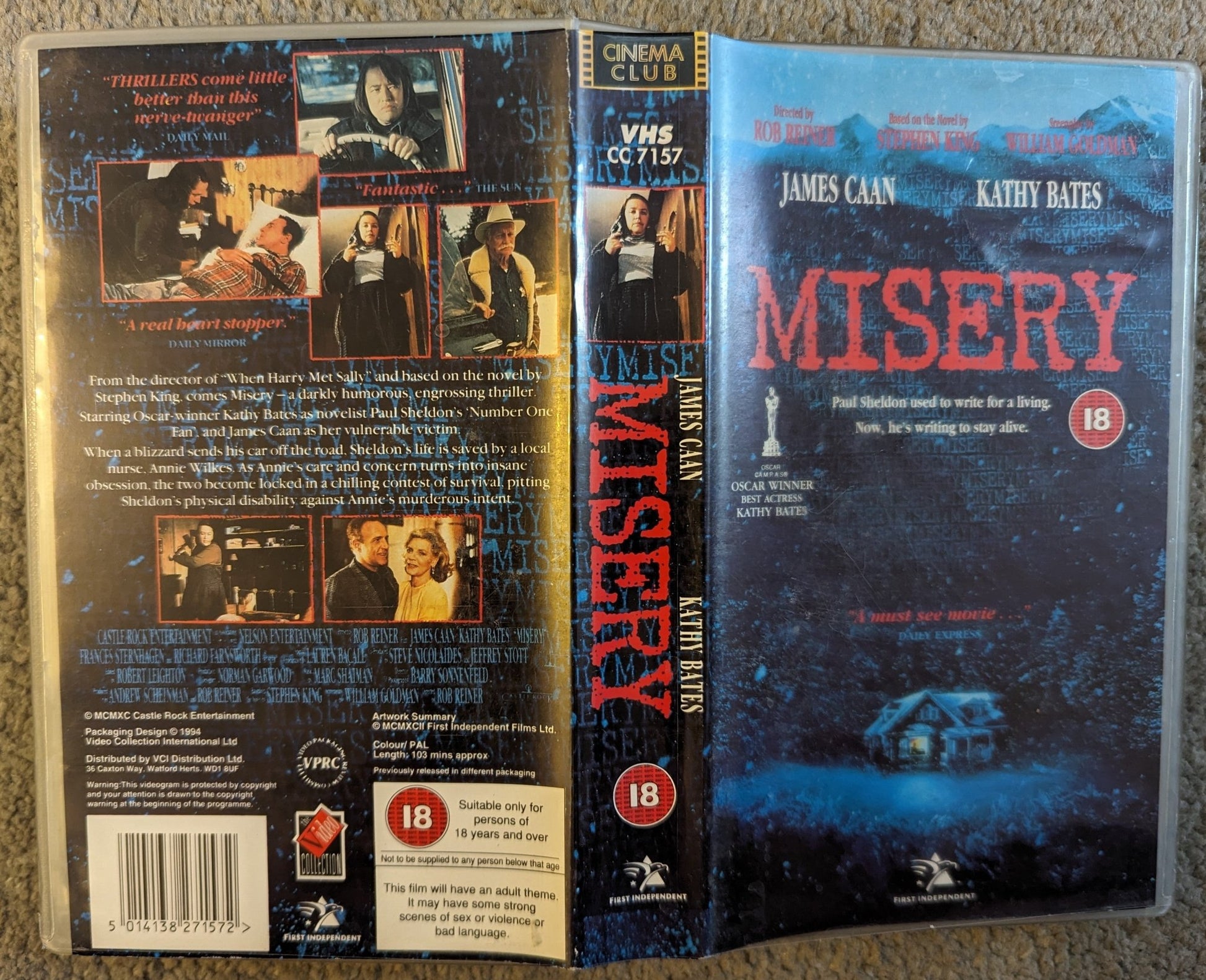 Misery (1990) VHS Video Cinema Club - Flippin Retro Video Shop