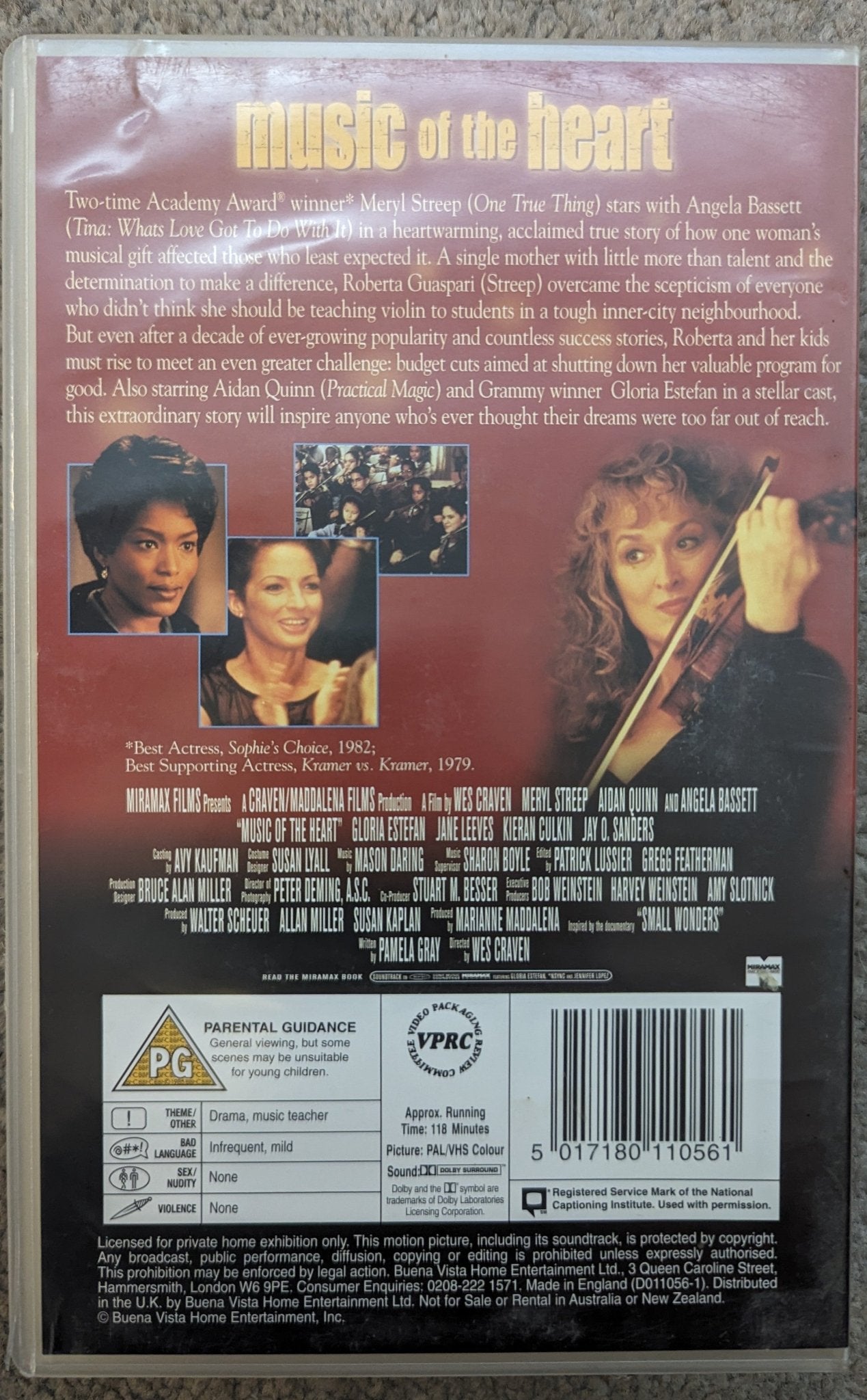 Music Of The Heart (1999) VHS Video Ex Rental - Flippin Retro Video Shop