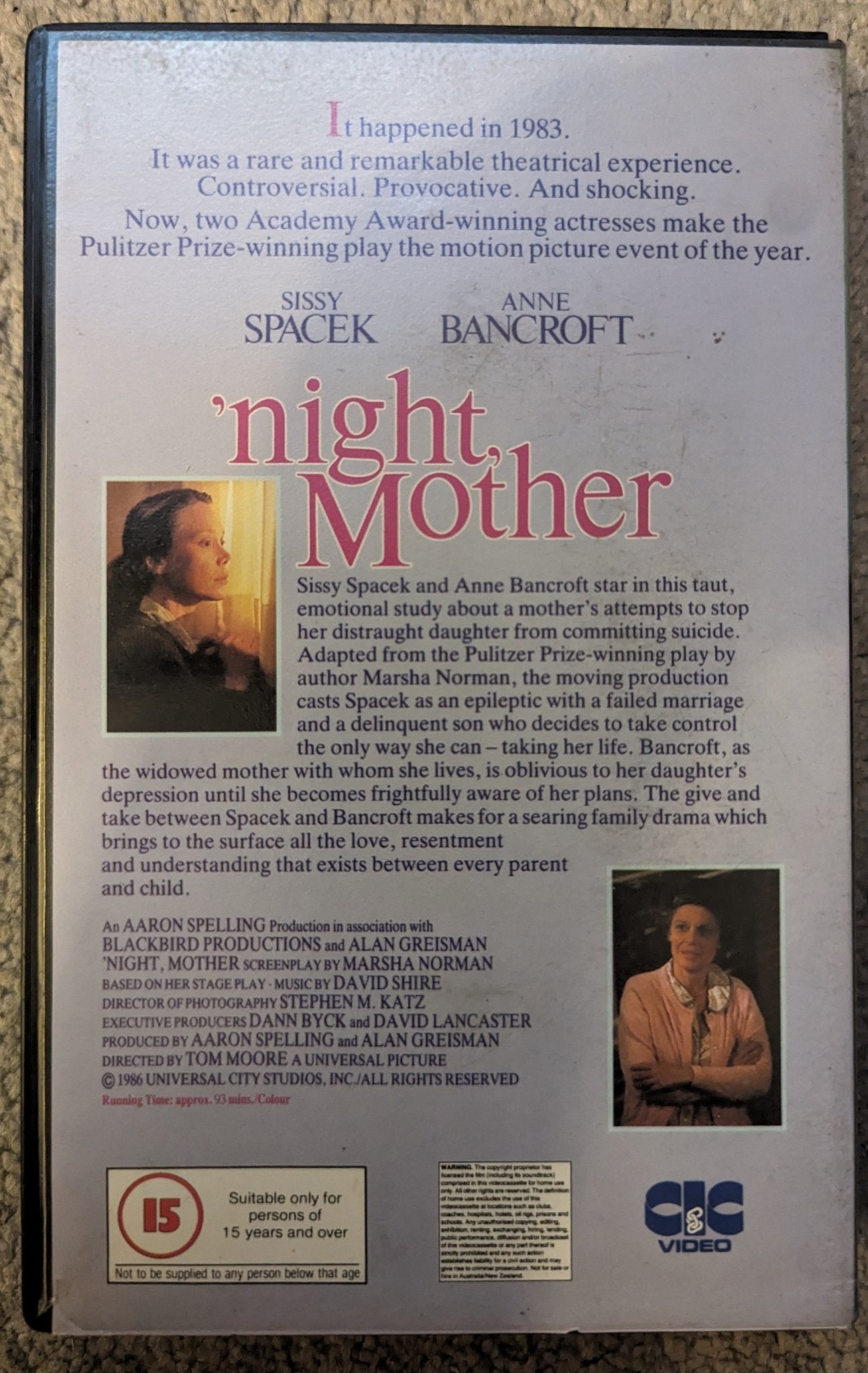 Night Mother (1986) VHS Video Ex Rental - Flippin Retro Video Shop