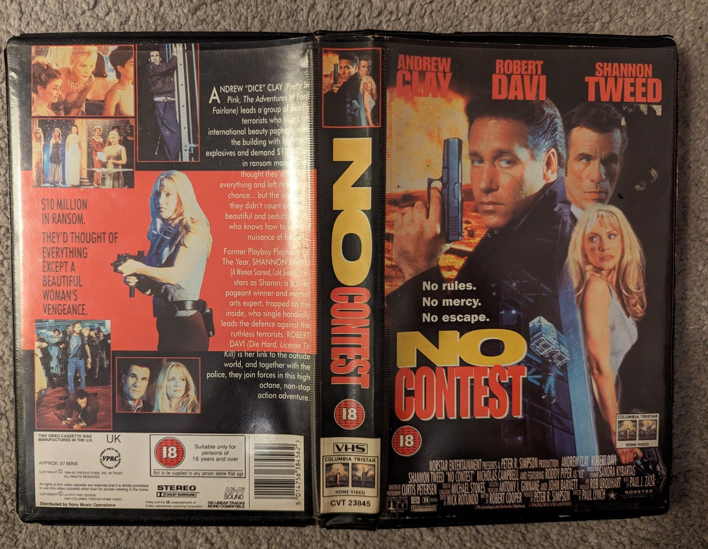 No Contest (1995) VHS Video Ex Rental - Flippin Retro Video Shop