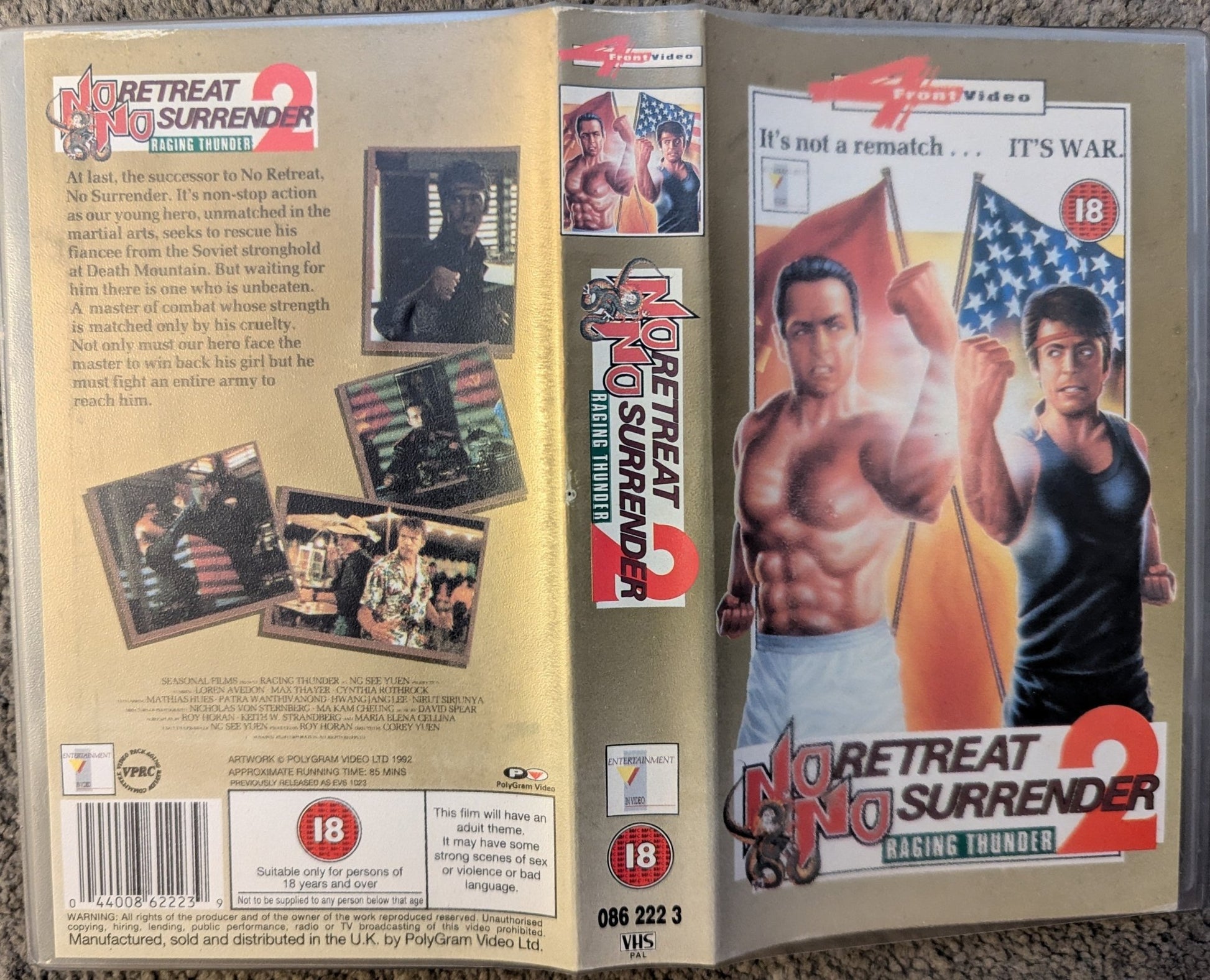 No Retreat No Surrender 2 (1987) VHS Video - Flippin Retro Video Shop