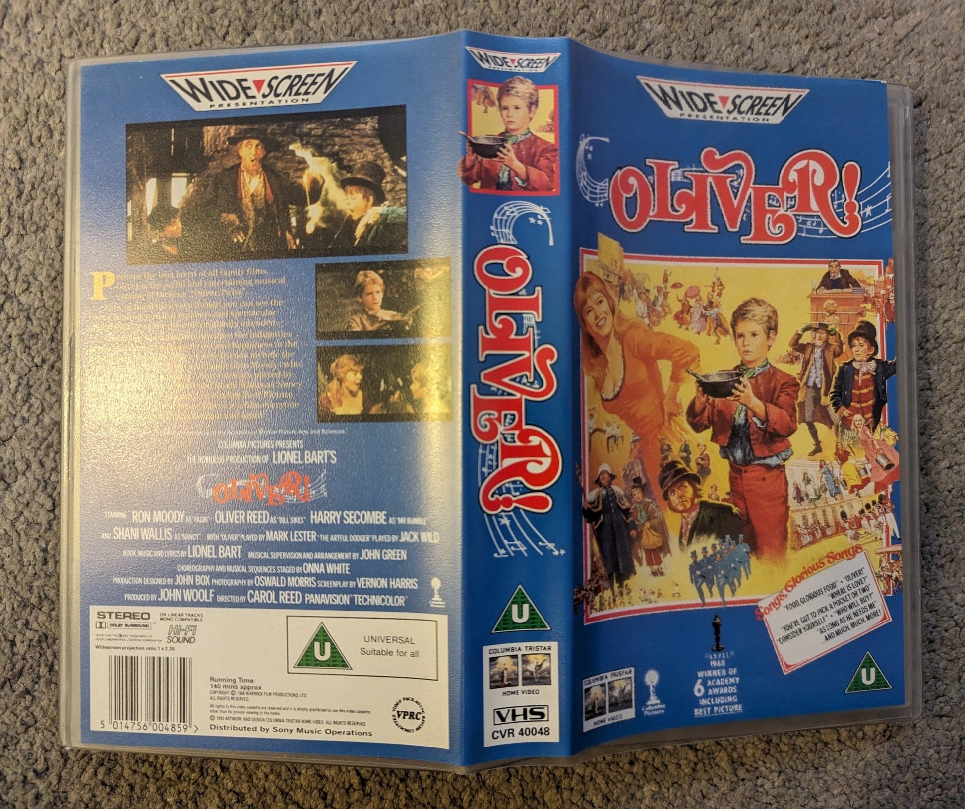 Oliver (1968) VHS Video Wide - screen - Flippin Retro Video Shop