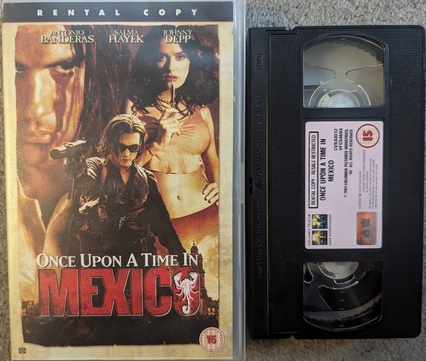 Once Upon A Time In Mexico (2001) VHS Video Ex Rental - Flippin Retro Video Shop