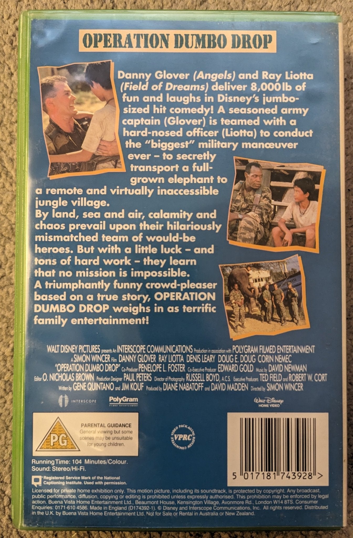 Operation Dumbo Drop (1995) VHS Video Ex Rental - Flippin Retro Video Shop