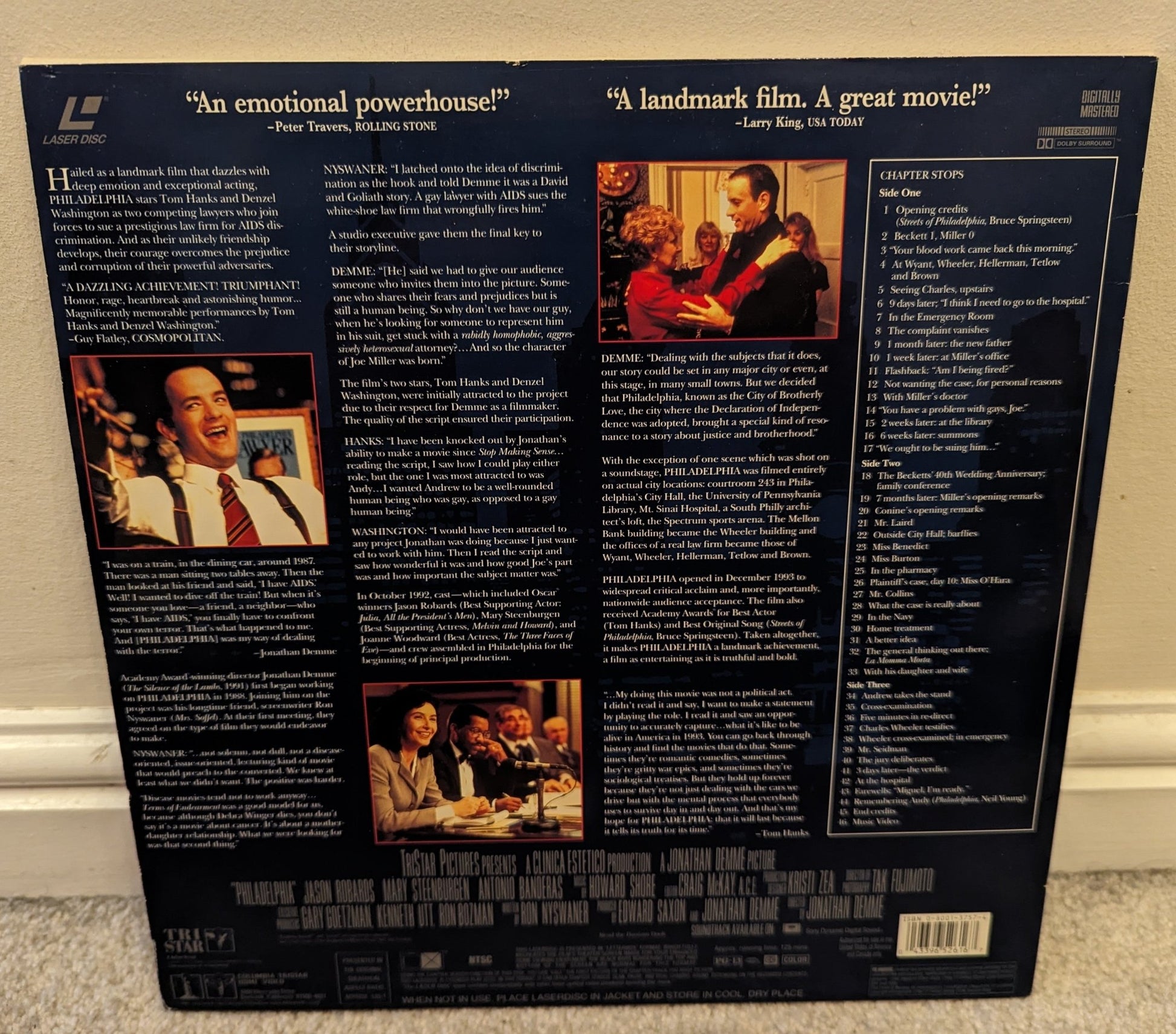 Philadelphia (1993) Laserdisc NTSC - Flippin Retro Video Shop