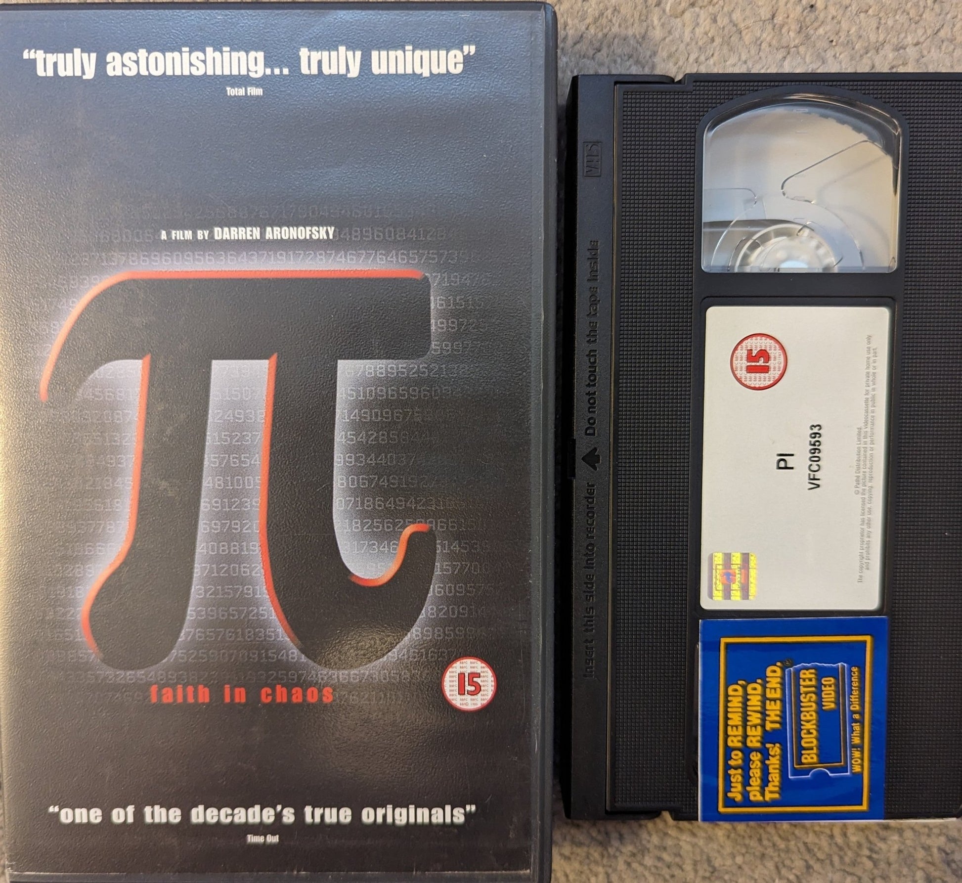 Pi (1998) VHS Video Ex Rental - Flippin Retro Video Shop