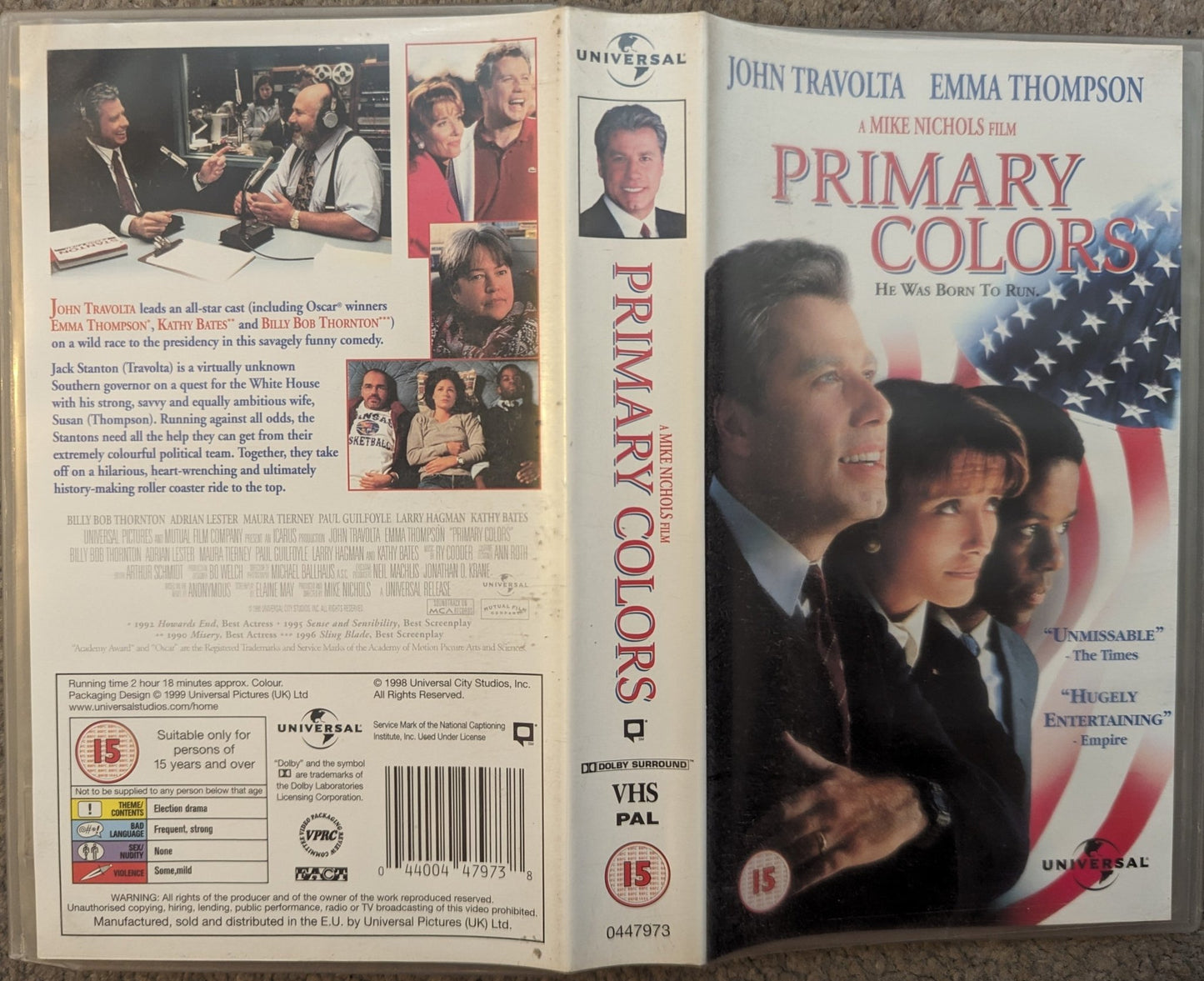 Primary Colors (1998) VHS Video - Flippin Retro Video Shop