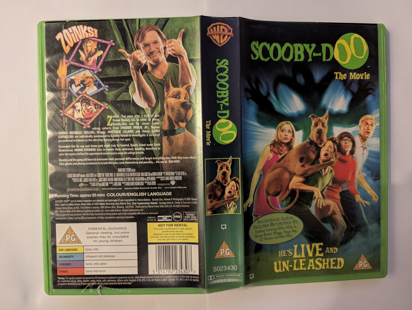 Scooby Doo (2002) VHS Video Green Case