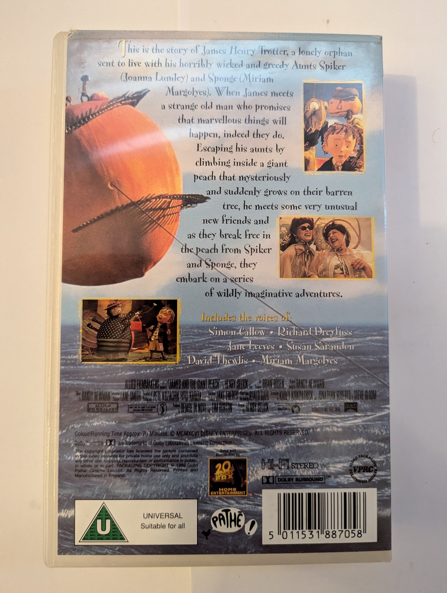 James and the Giant Peach (1996) VHS Video Pathe