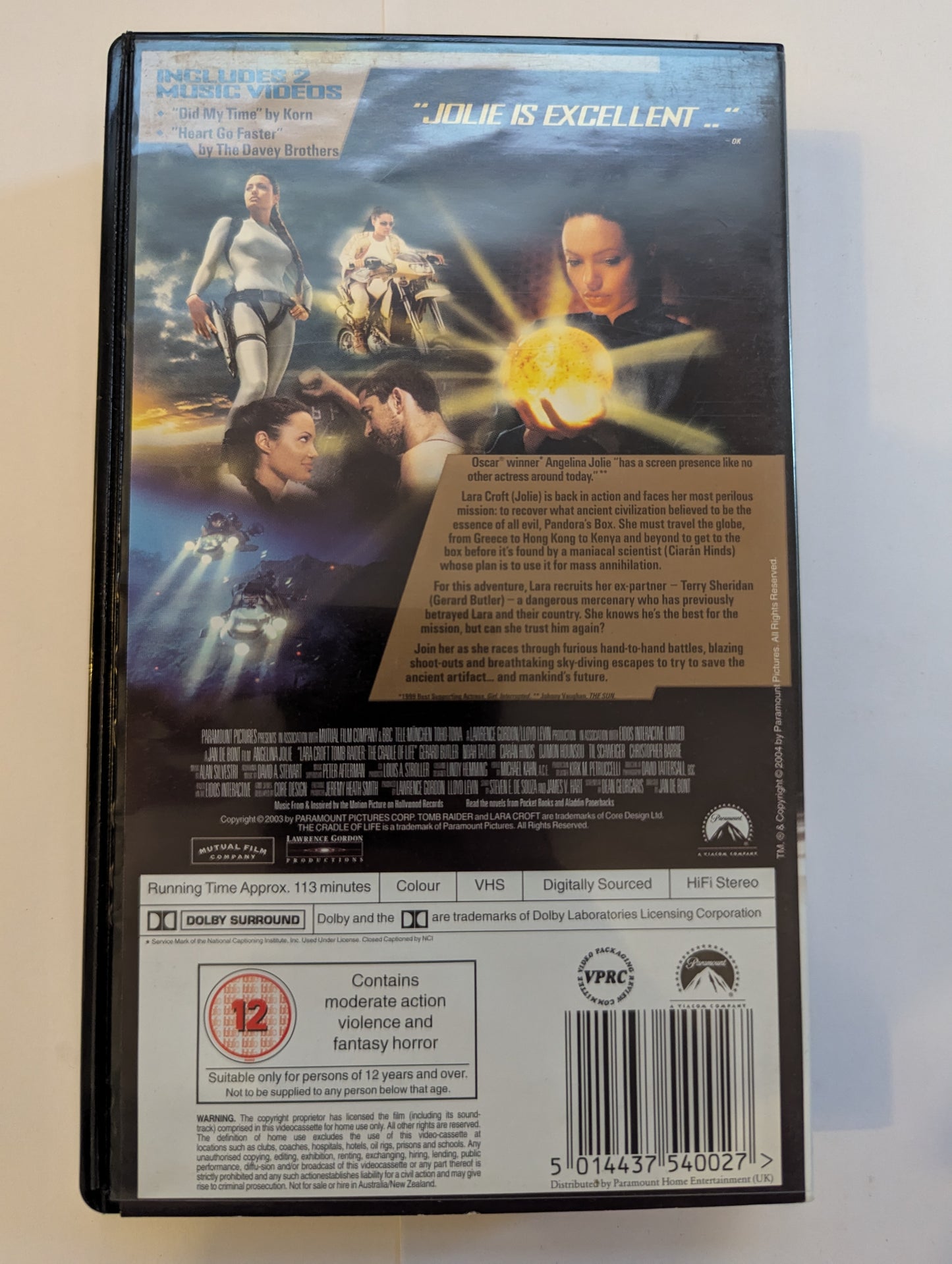 Tomb Raider The Cradle Of Life (2003) VHS Video