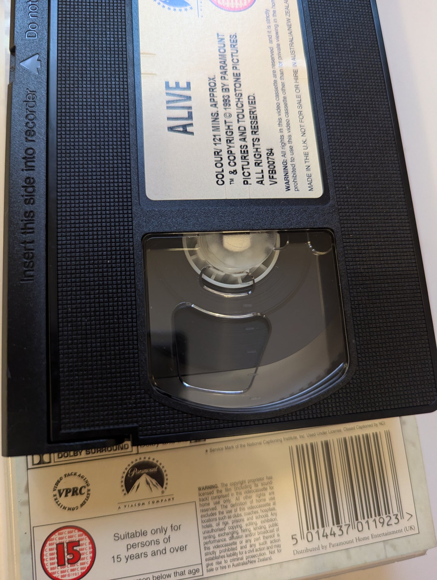 Alive (1993) VHS Video