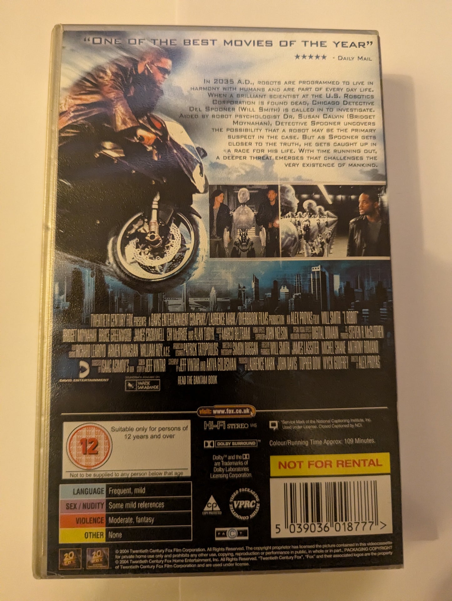 I Robot (2004) VHS Video alt