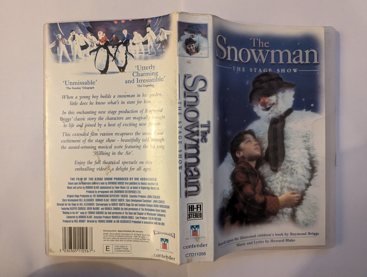 The Snowman Stage Show VHS Video