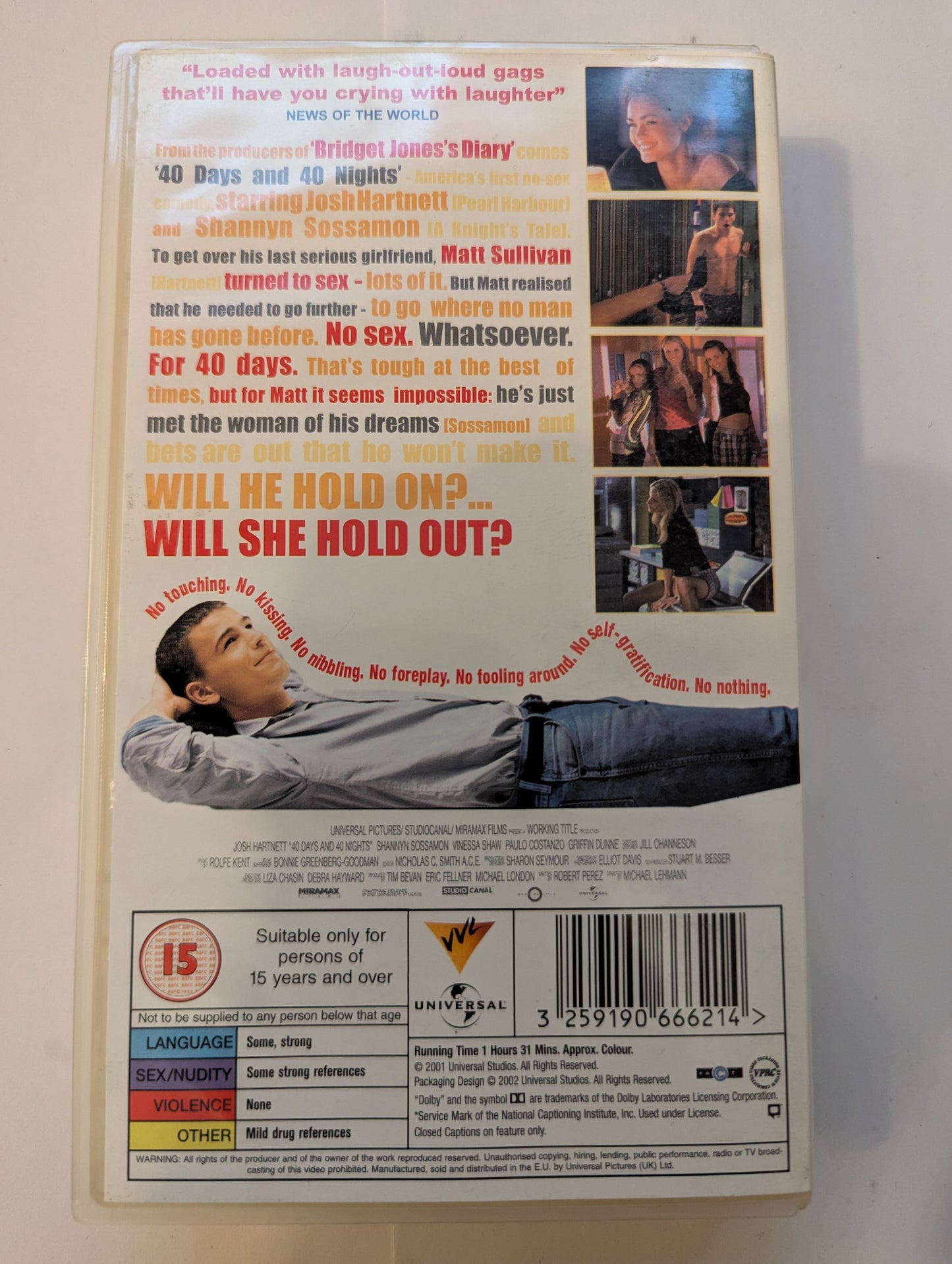 40 Days and 40 Nights (2002) VHS Video