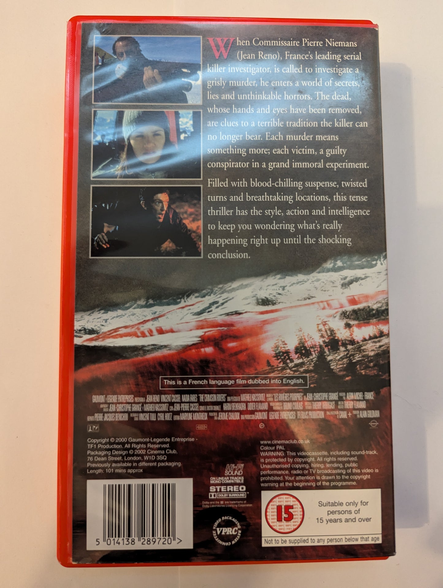 The Crimson Rivers (2000) VHS Video