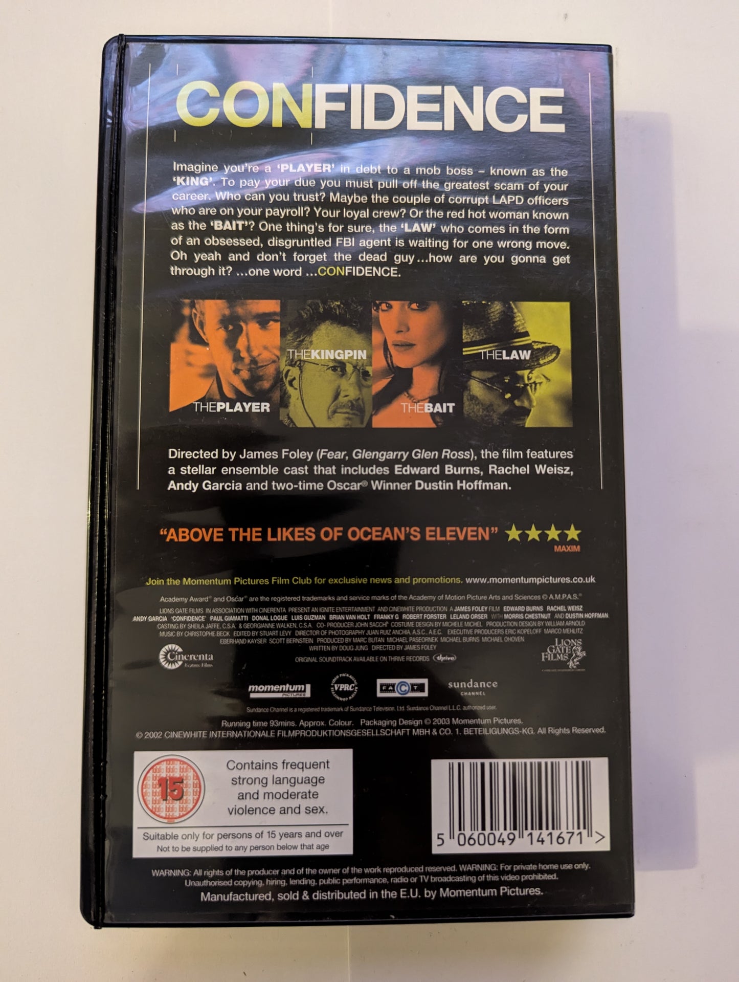 Confidence (2003) VHS Video *Sealed*