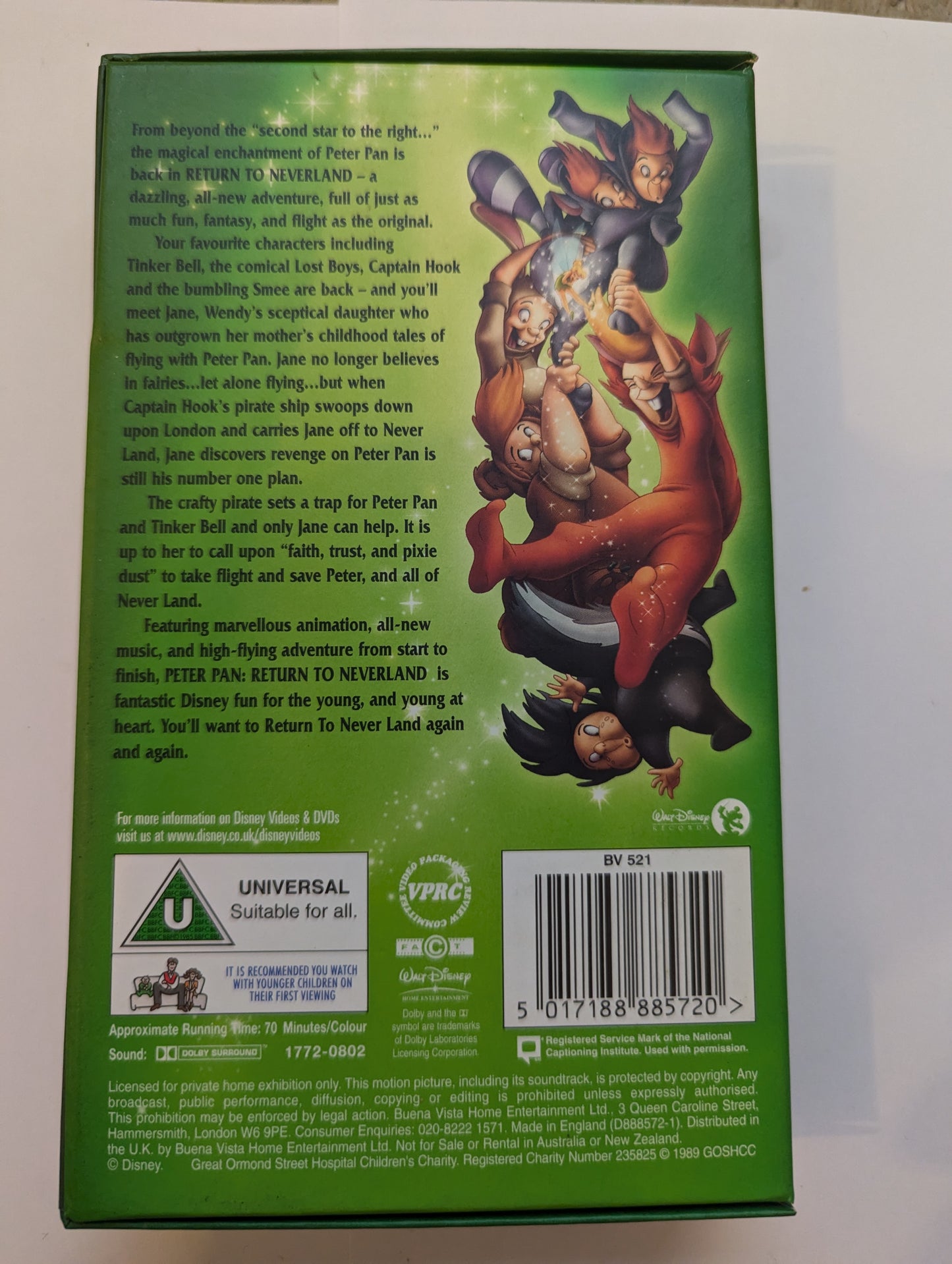 Peter Pan Return To Neverland (2002) VHS Video