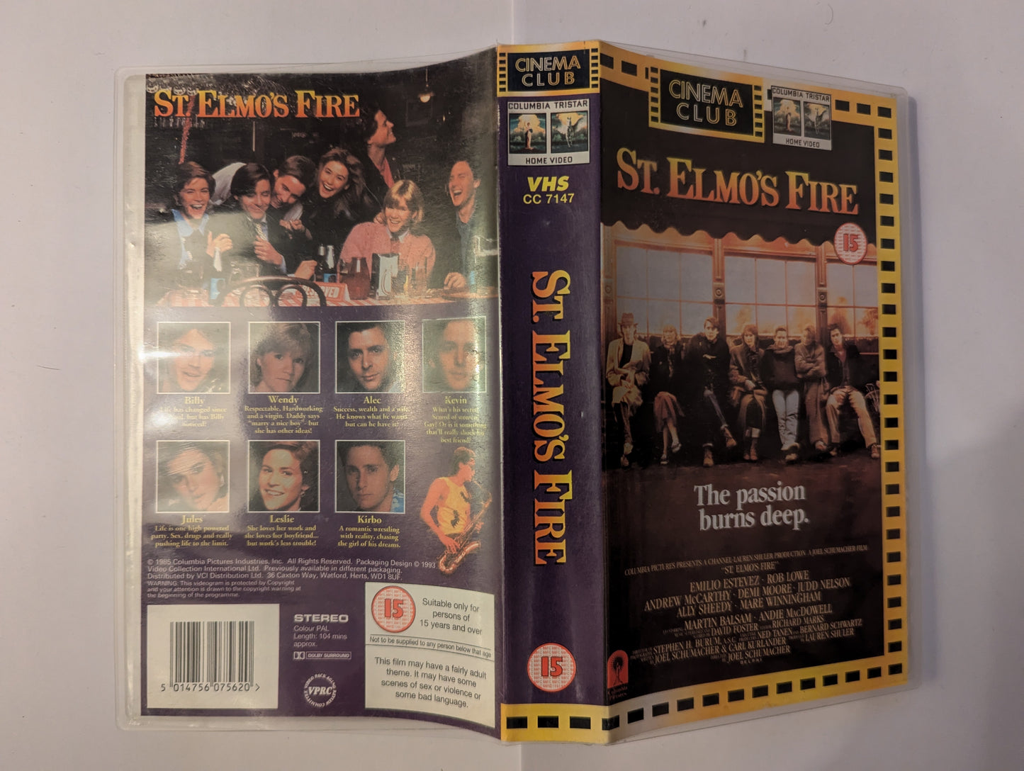 ST Elmo's Fire (1985) VHS Video Cinema Club