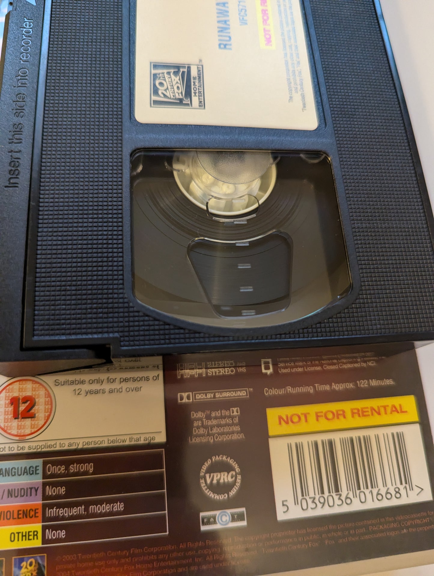 Runaway Jury (2003) VHS Video