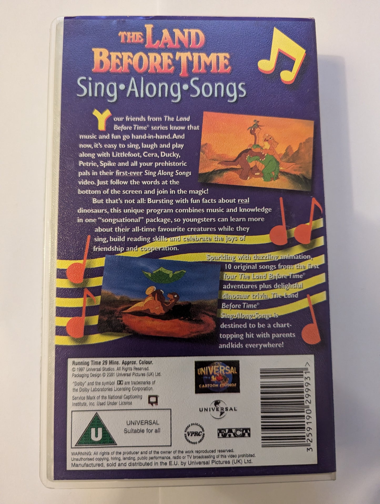 Land Before Time Sing Along Songs VHS Video