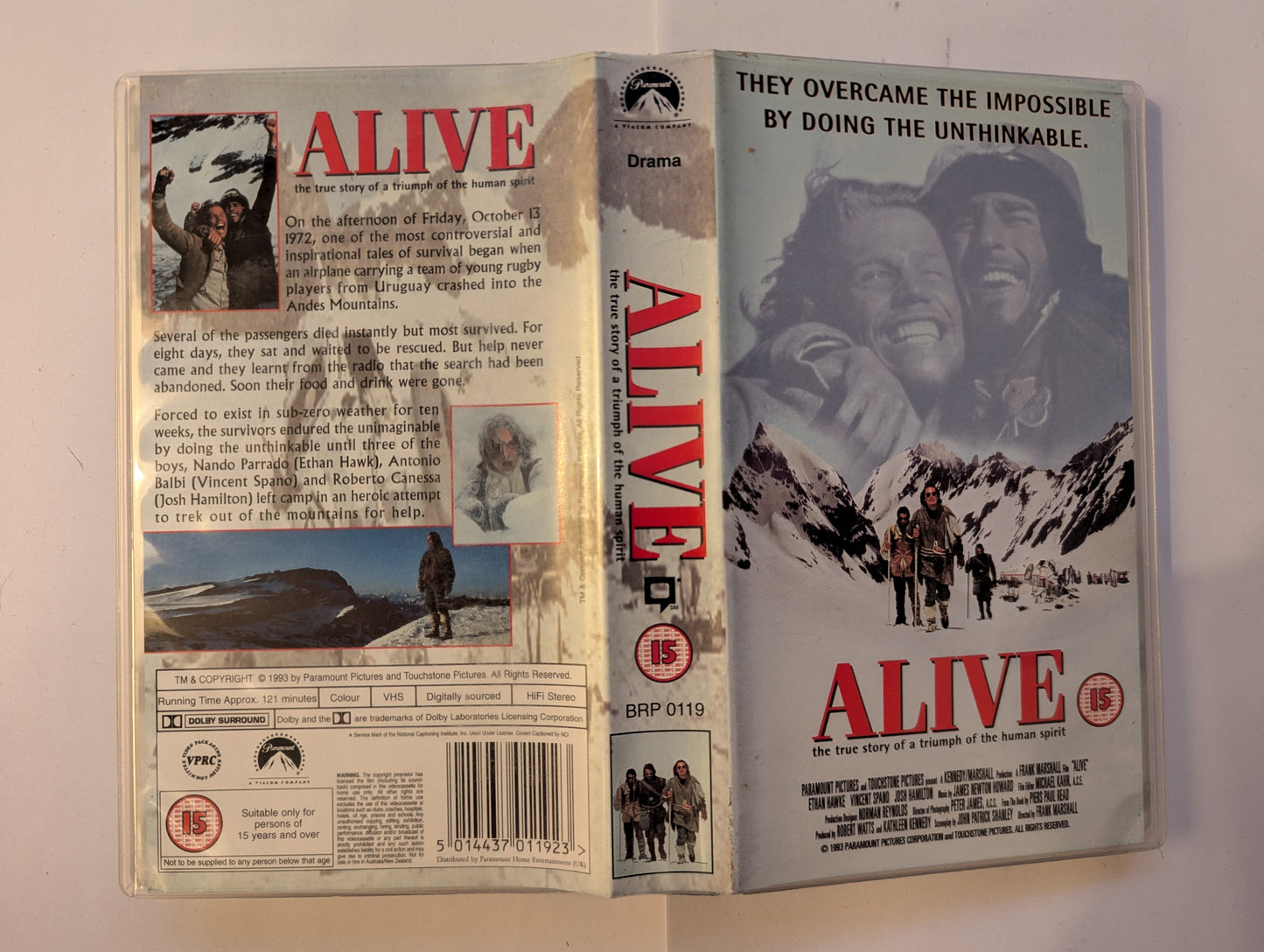 Alive (1993) VHS Video