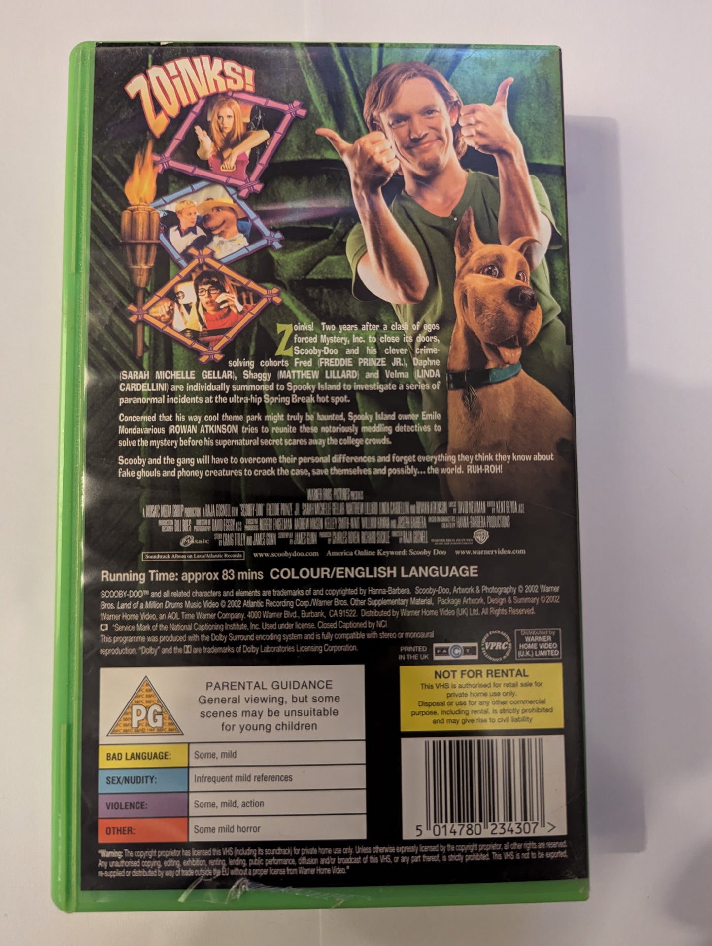 Scooby Doo (2002) VHS Video Green Case