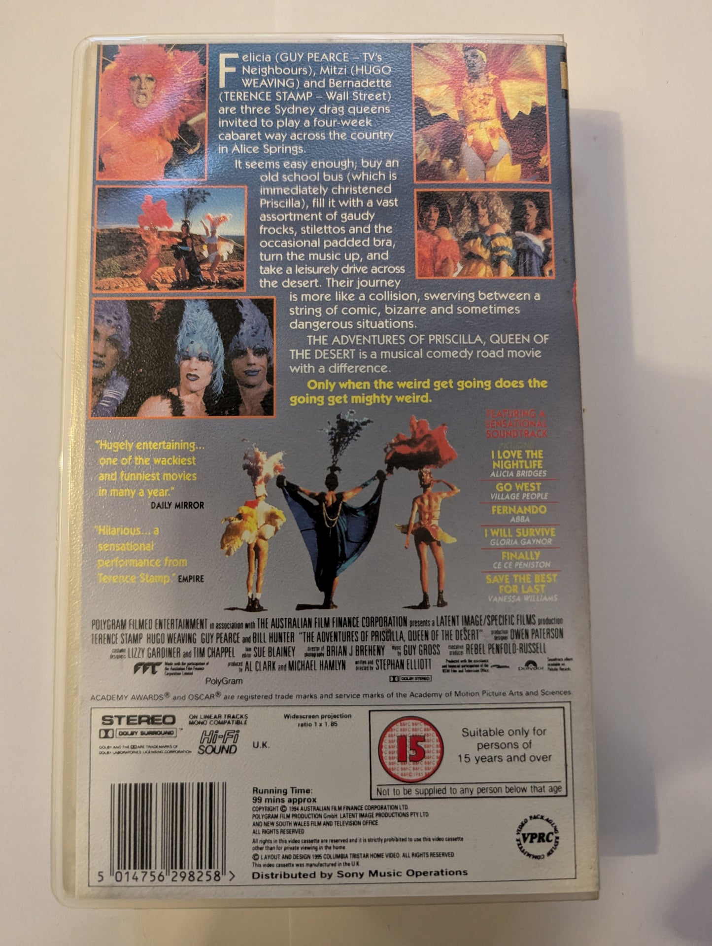 The Adventures Of Priscilla Queen Of The Desert (1994) VHS Video Wide-screen