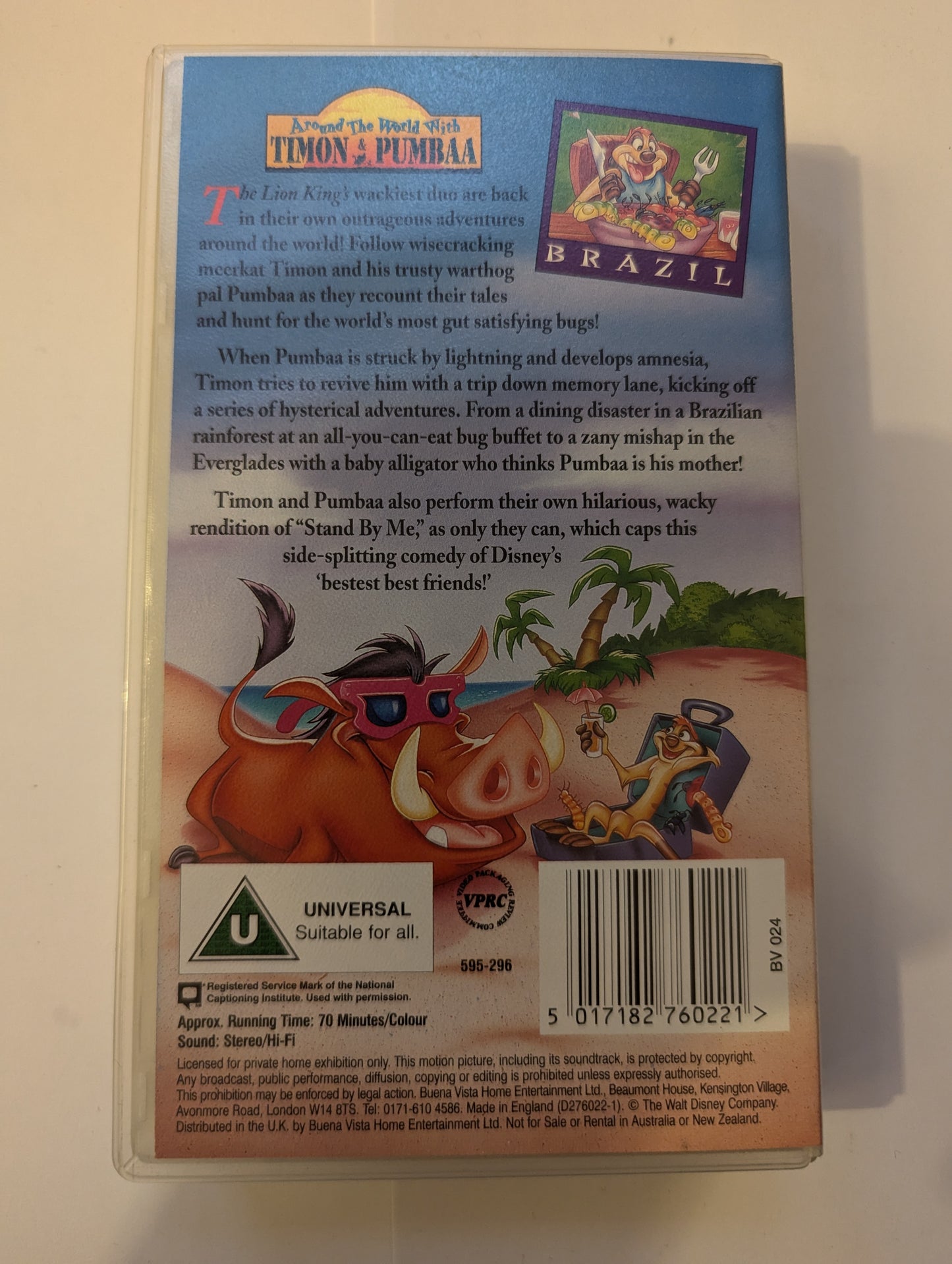 Around The World With Timon & Pumba (1996) VHS Video