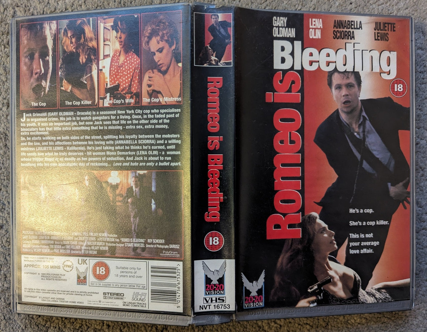 Romeo Is Bleeding (1993) VHS Video Ex Rental - Flippin Retro Video Shop