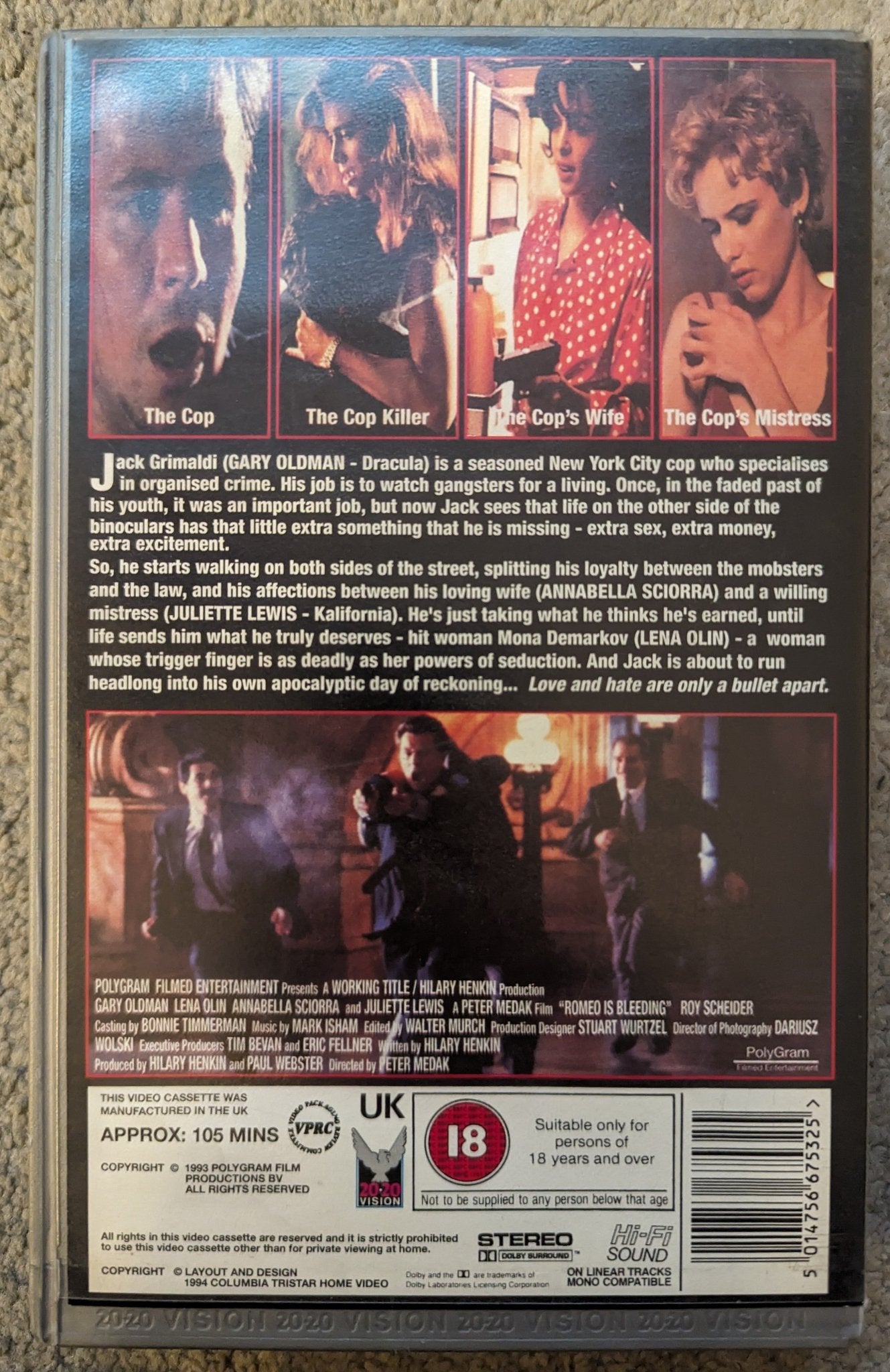 Romeo Is Bleeding (1993) VHS Video Ex Rental - Flippin Retro Video Shop