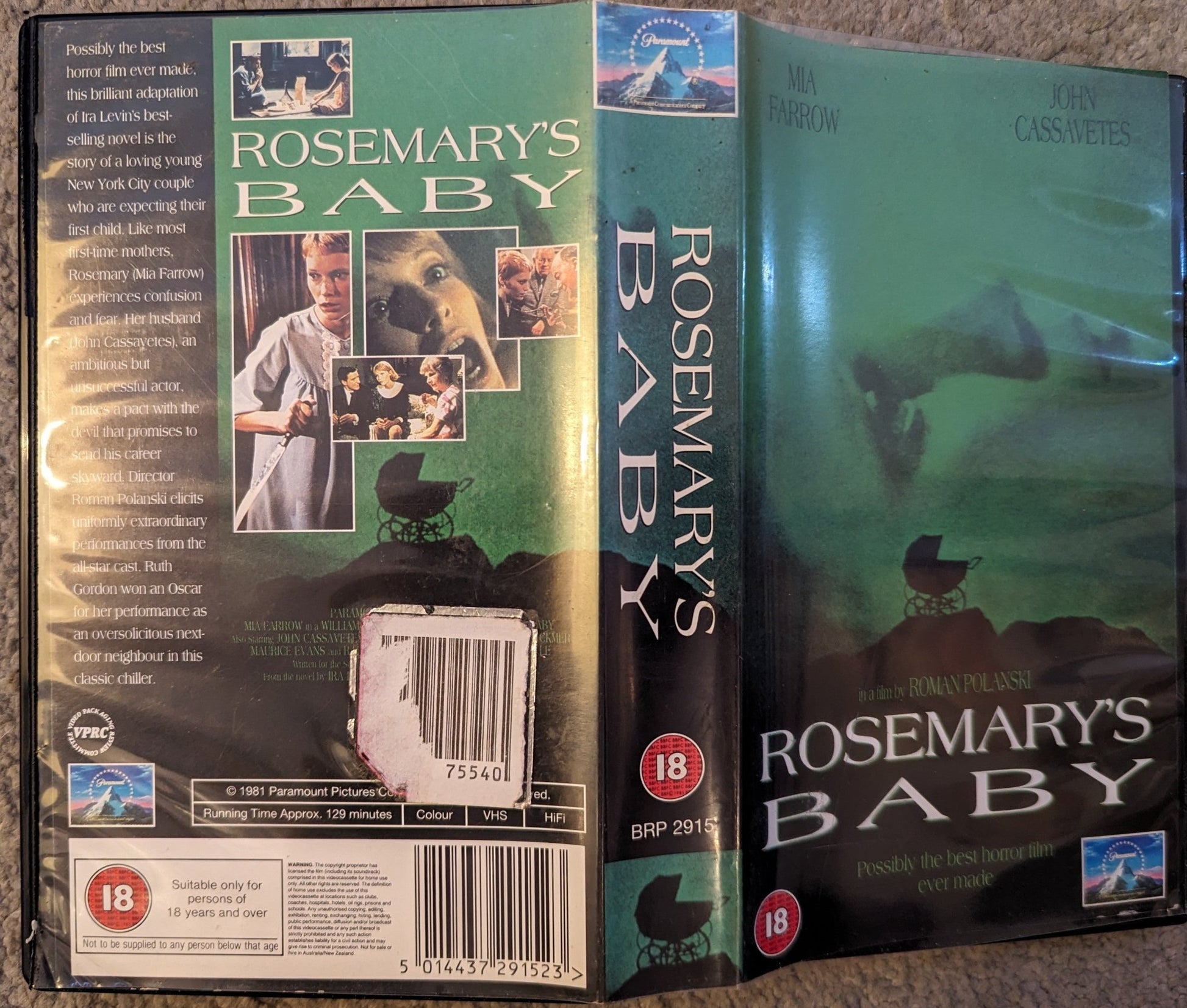 Rosemary's Baby (1968) VHS Video - Flippin Retro Video Shop