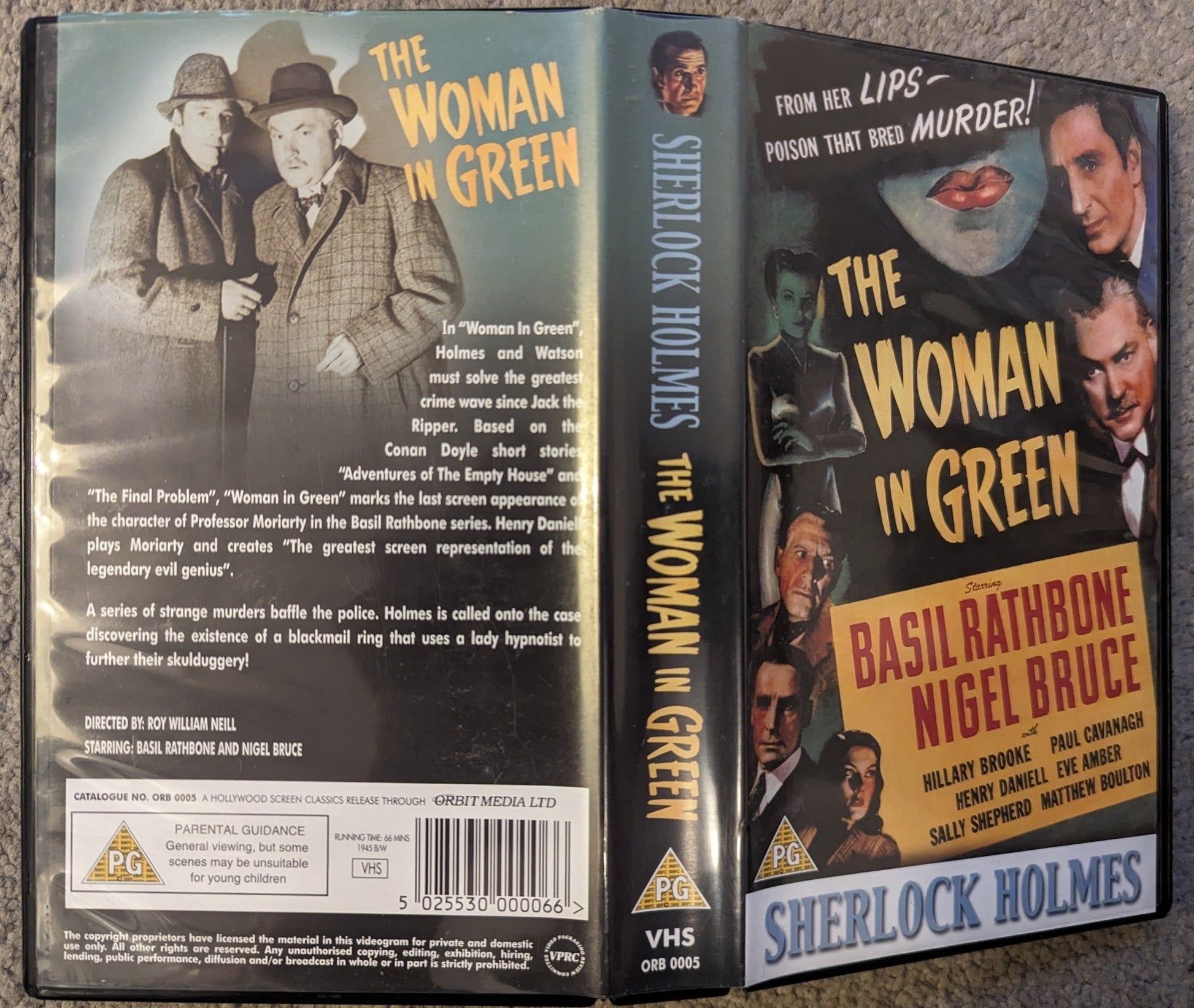 Sherlock Holmes The Woman In Green VHS Video - Flippin Retro Video Shop