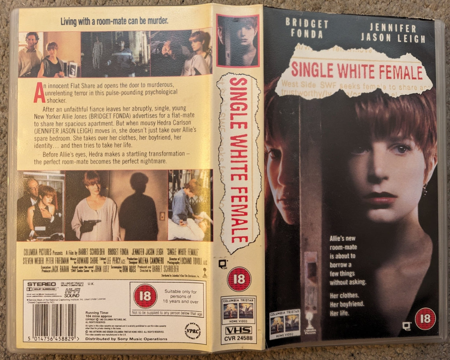 Single White Female (1992) VHS Video - Flippin Retro Video Shop