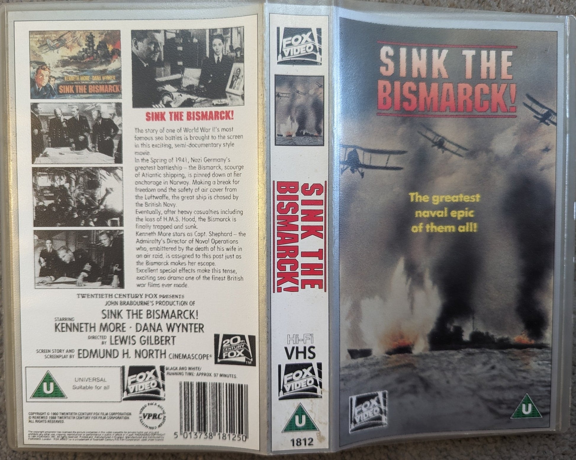 Sink The Bismarck! (1960) VHS Video - Flippin Retro Video Shop