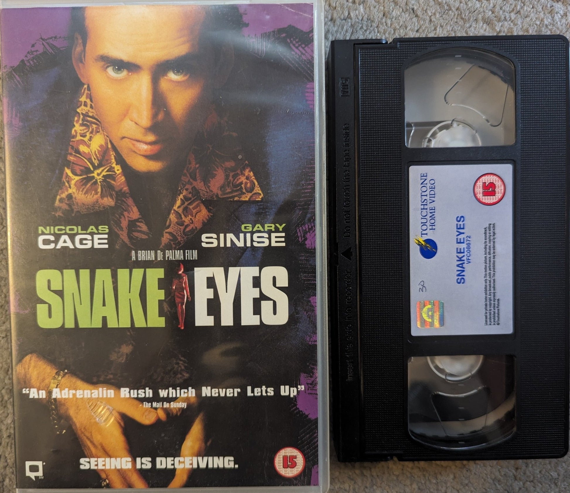 Snake Eyes (1998) VHS Video Ex Rental - Flippin Retro Video Shop