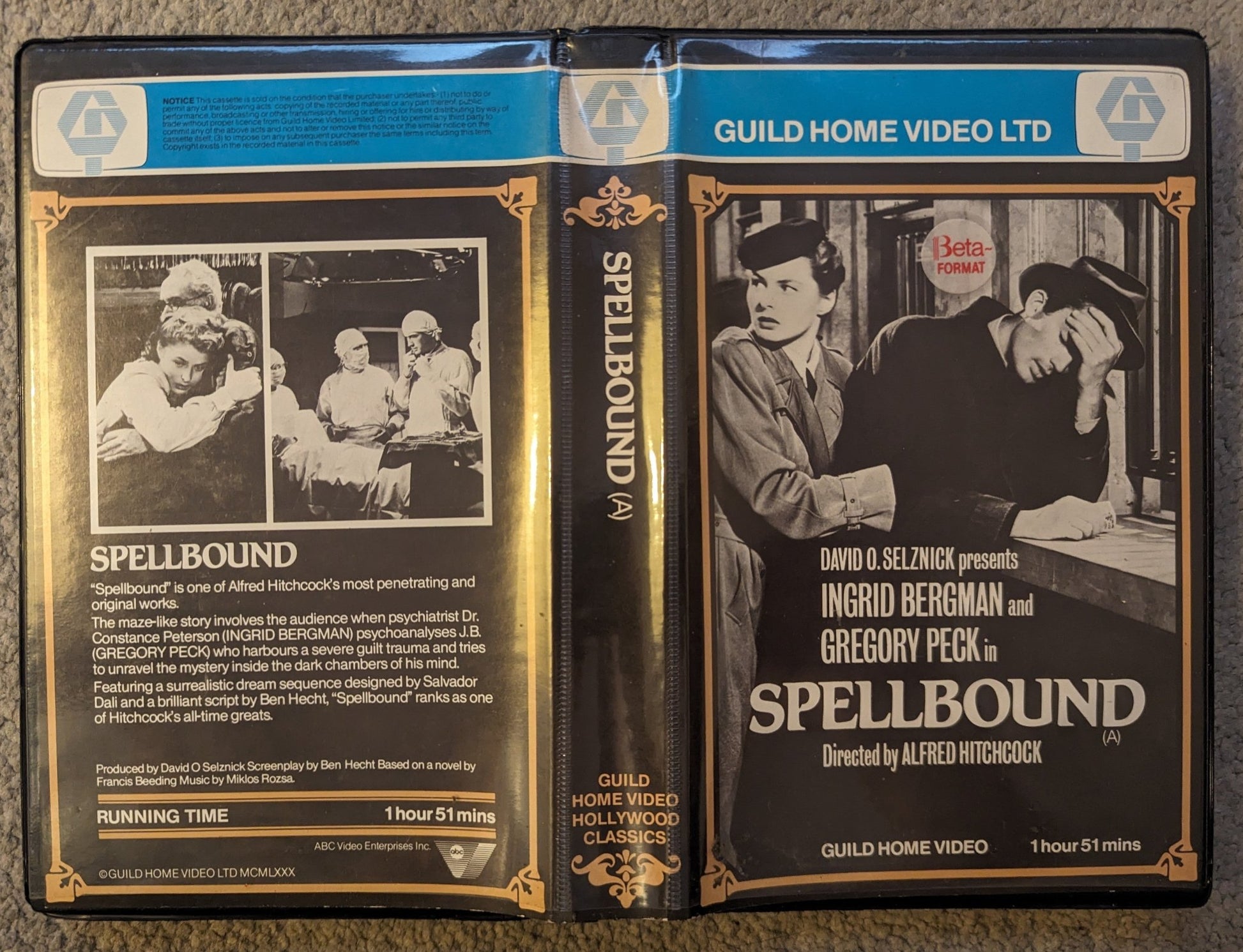 Spellbound (1945) Beta Max Ex Rental - Flippin Retro Video Shop