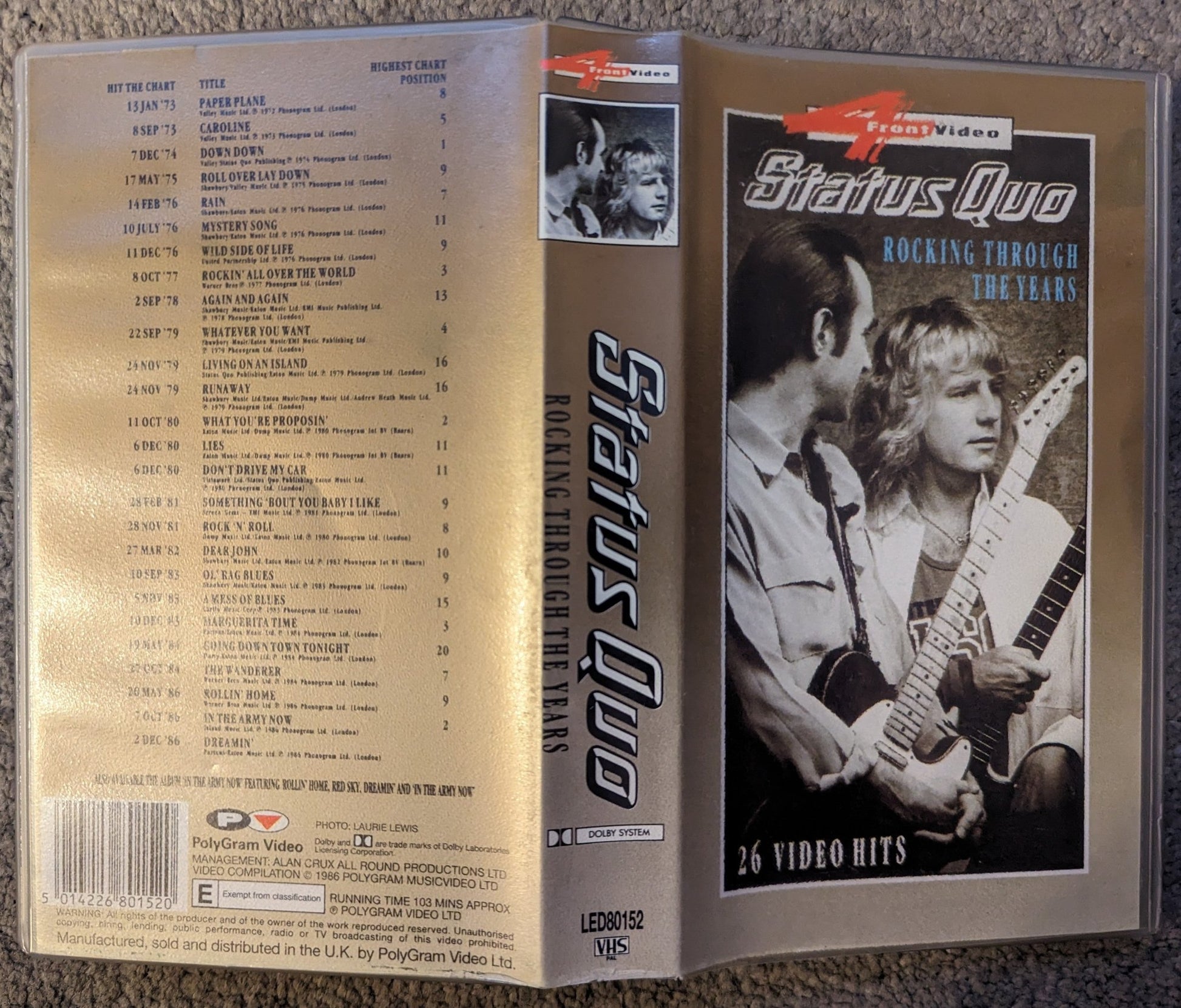 Status Quo Rocking Through The Years VHS Video - Flippin Retro Video Shop