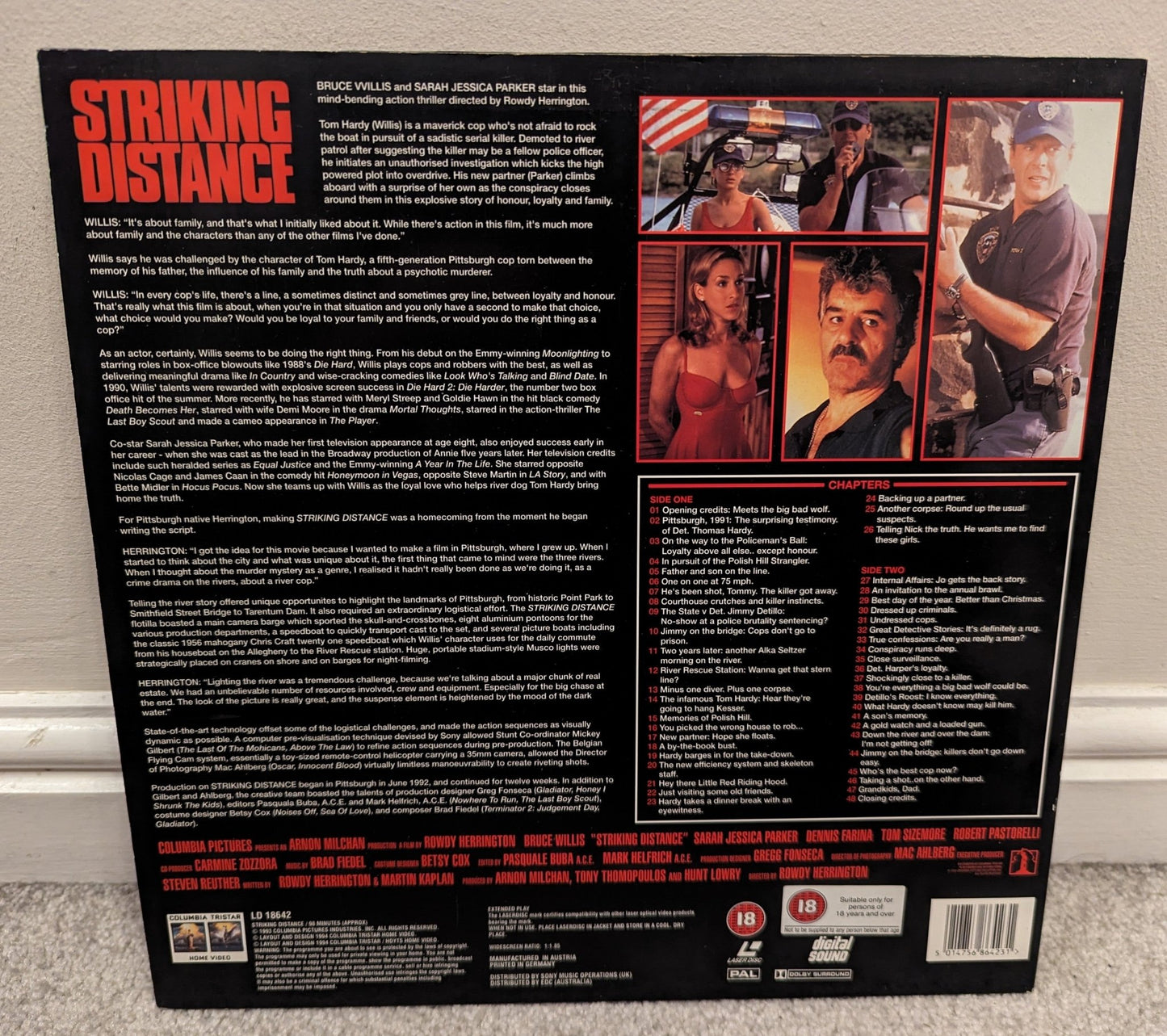 Striking Distance (1993) Laserdisc PAL - Flippin Retro Video Shop