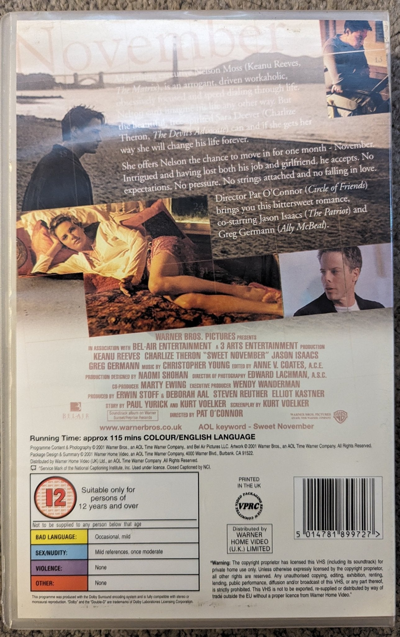 Sweet November (2001) VHS Video Ex Rental - Flippin Retro Video Shop