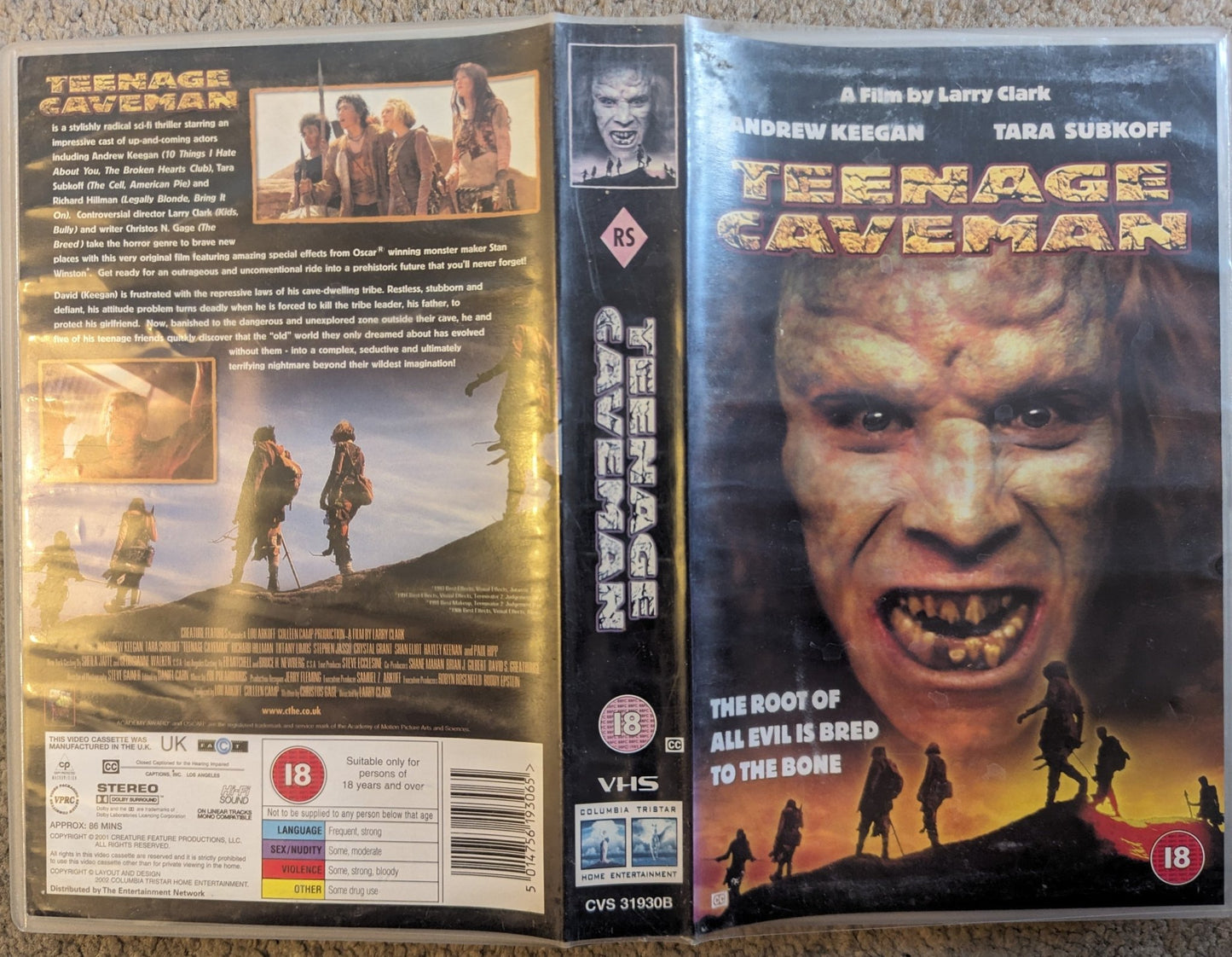 Teenage Caveman (2002) VHS Video Ex Rental - Flippin Retro Video Shop