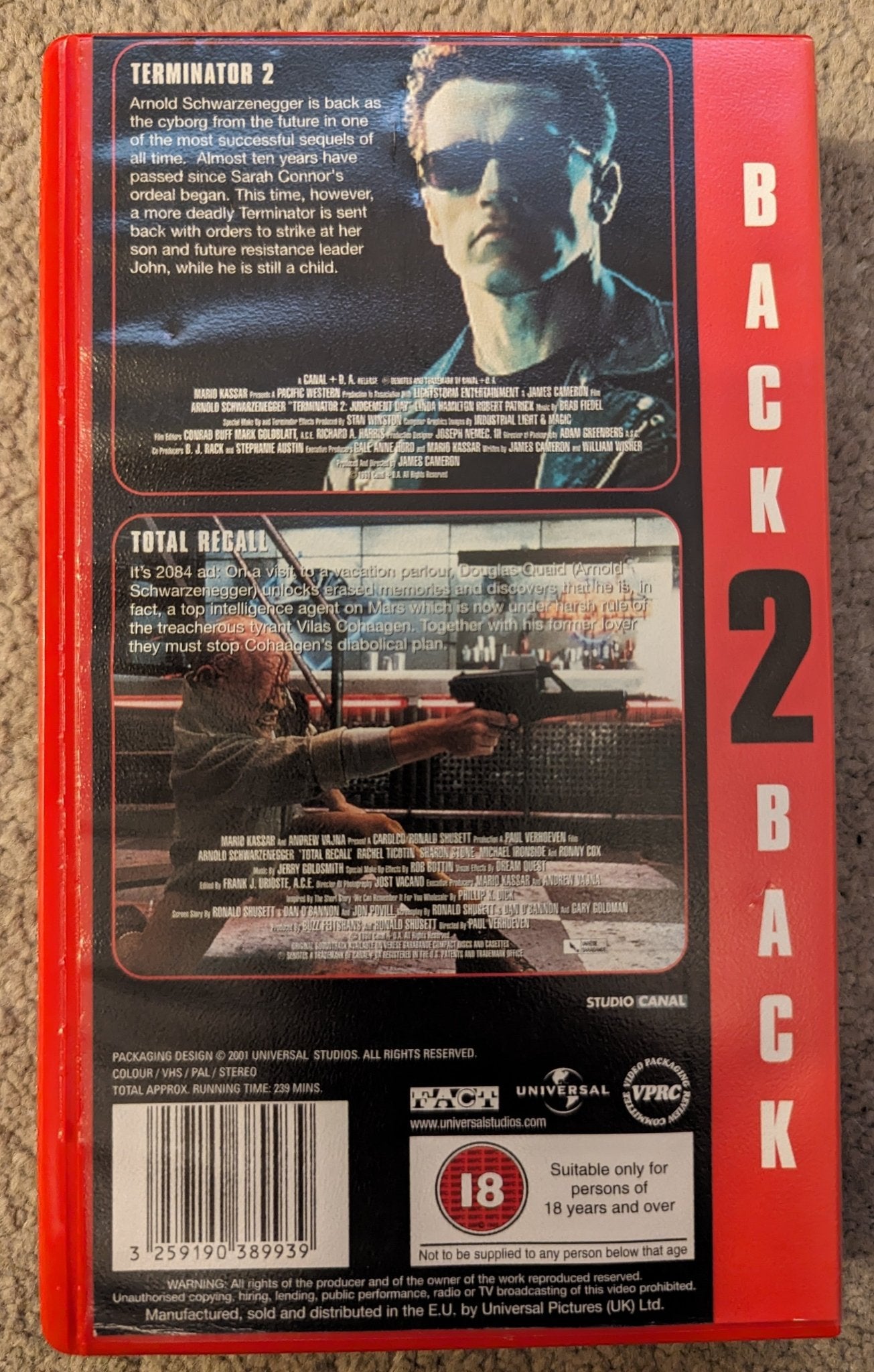 Terminator 2 Judgement Day & Total Recall (1990 1991) VHS Video - Flippin Retro Video Shop