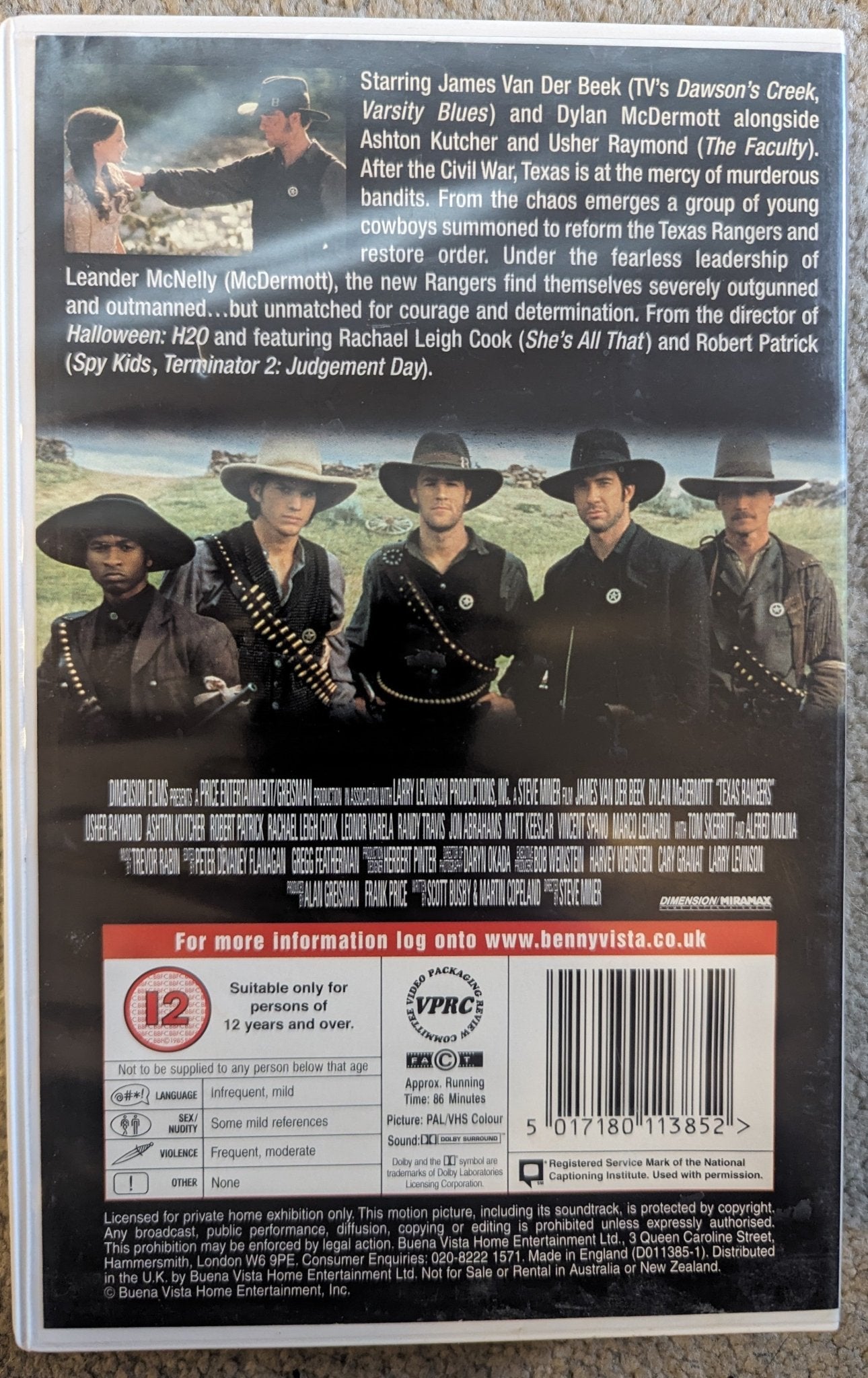 Texas Rangers (2001) VHS Video Ex Rental - Flippin Retro Video Shop